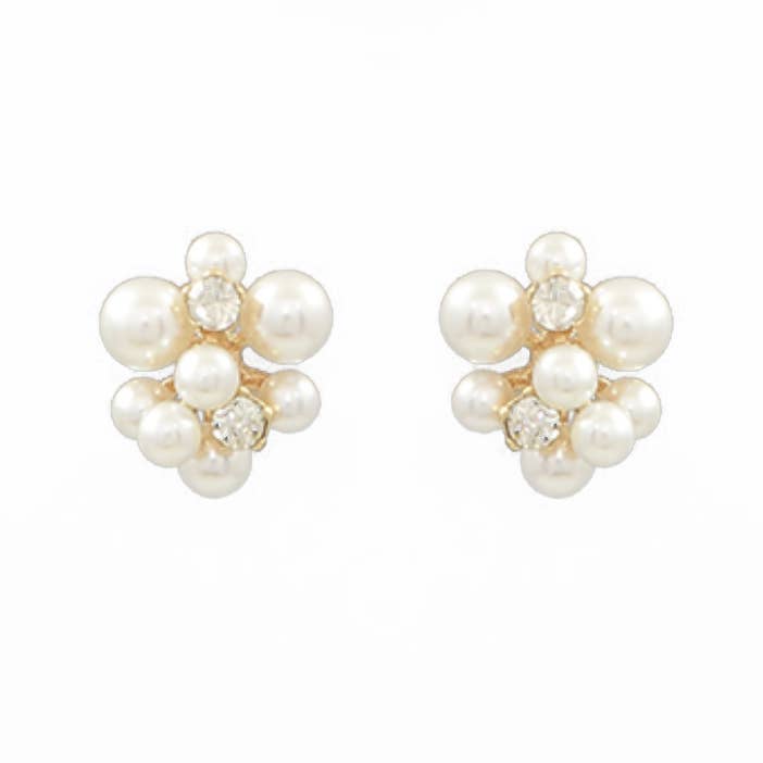 Pierce + Hide: Pearl Cluster Stud Earrings