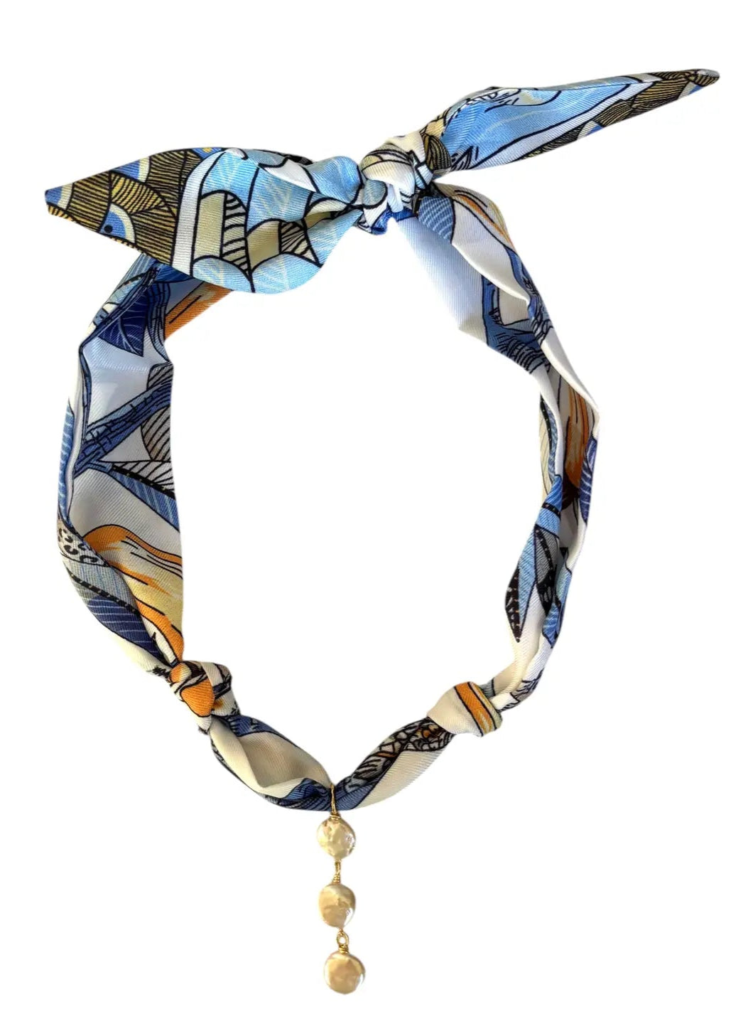 Nora James: Vertical Pearl Scarf Necklace