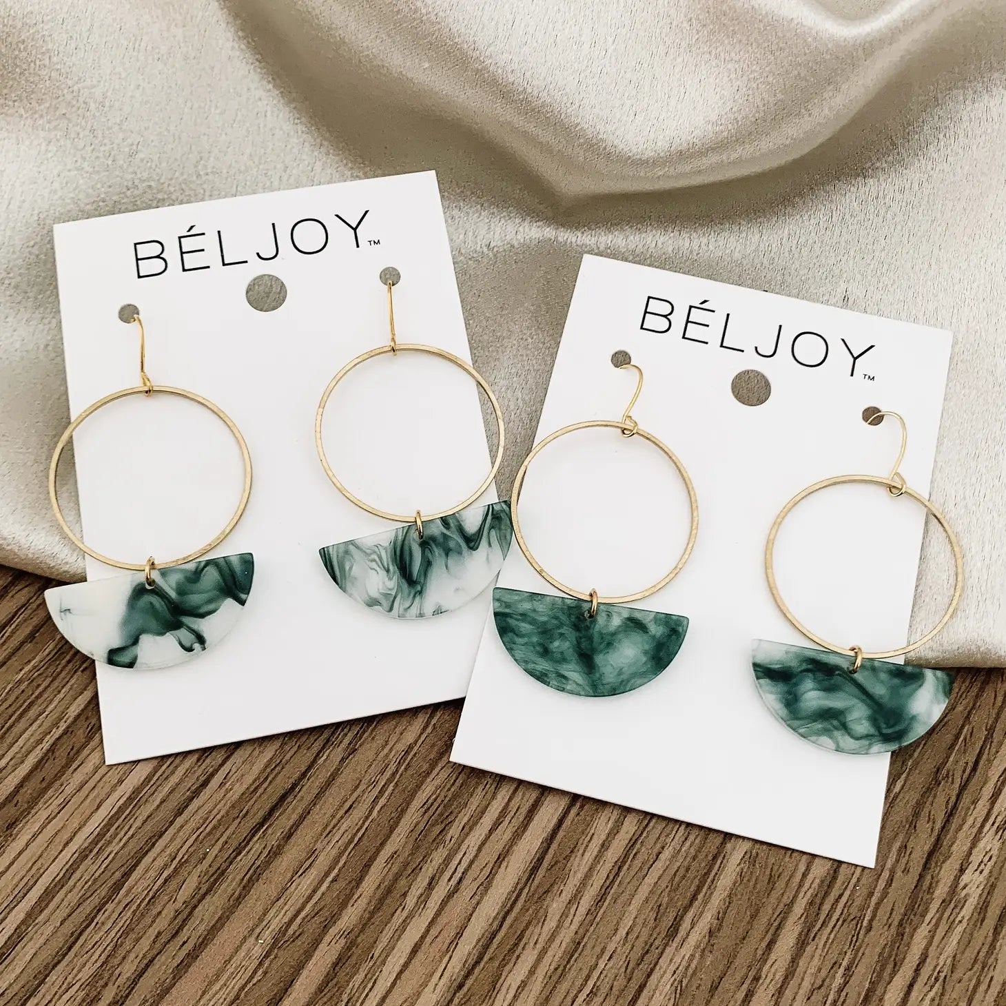 Beljoy: Emmerson Lucite Earrings, Green