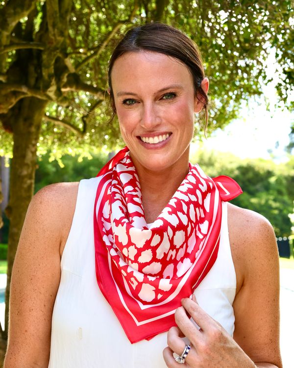 Caroline Hill: Lawson Leopard Scarf Medium Red White