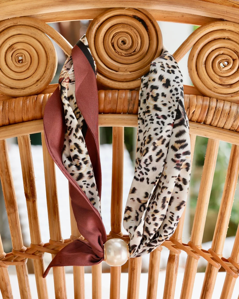 Caroline Hill: Leopard Pearl Scarf Necklace