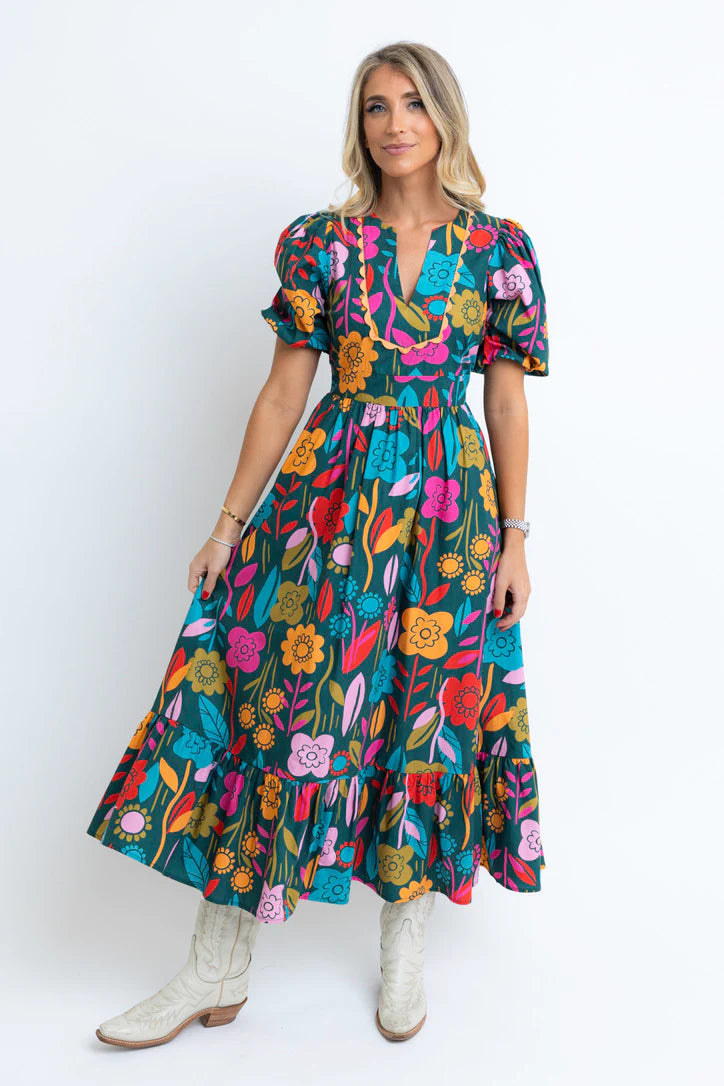 Karlie: Retro Garden Maxi Dress