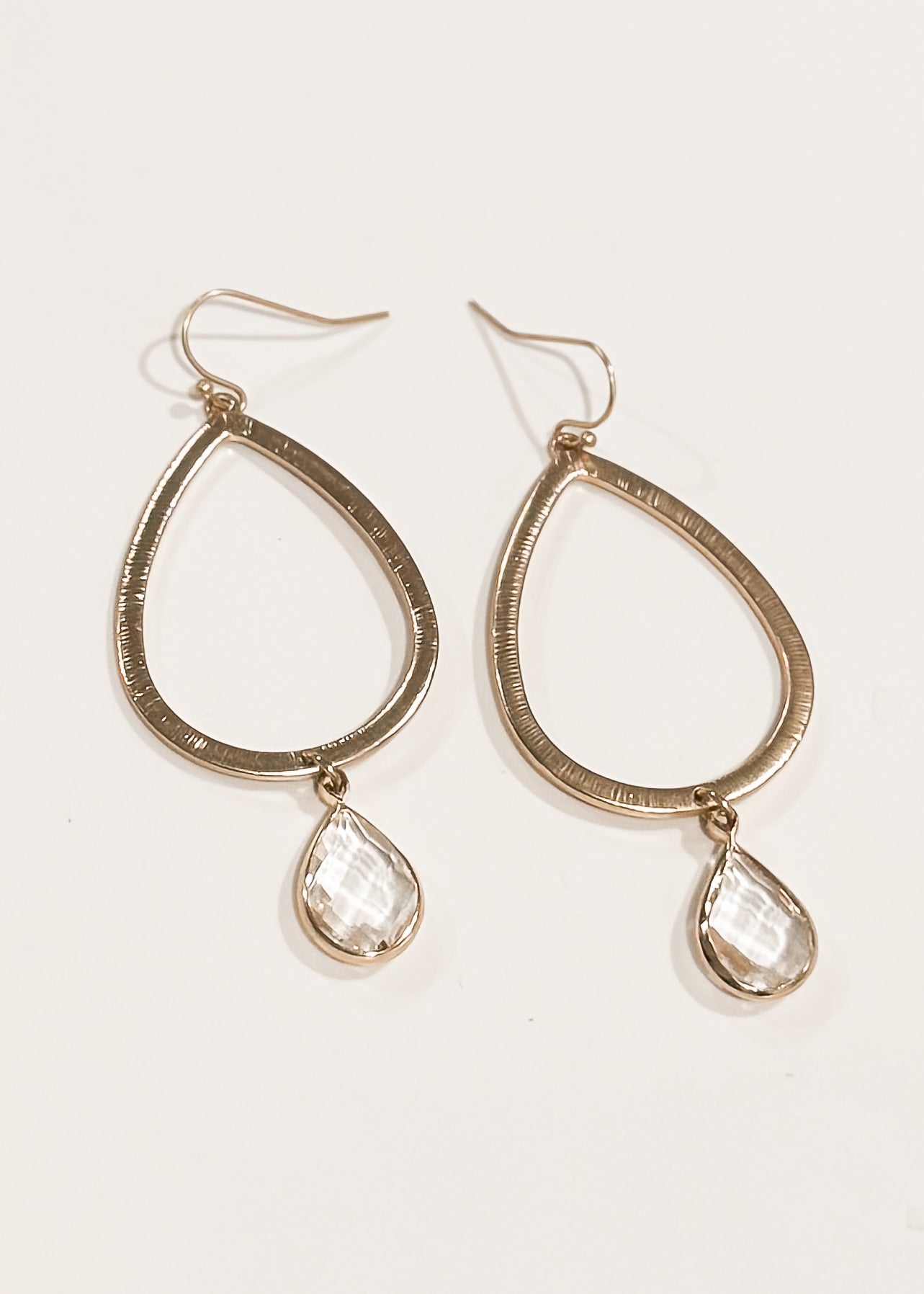 Teardrop + Stone Earrings