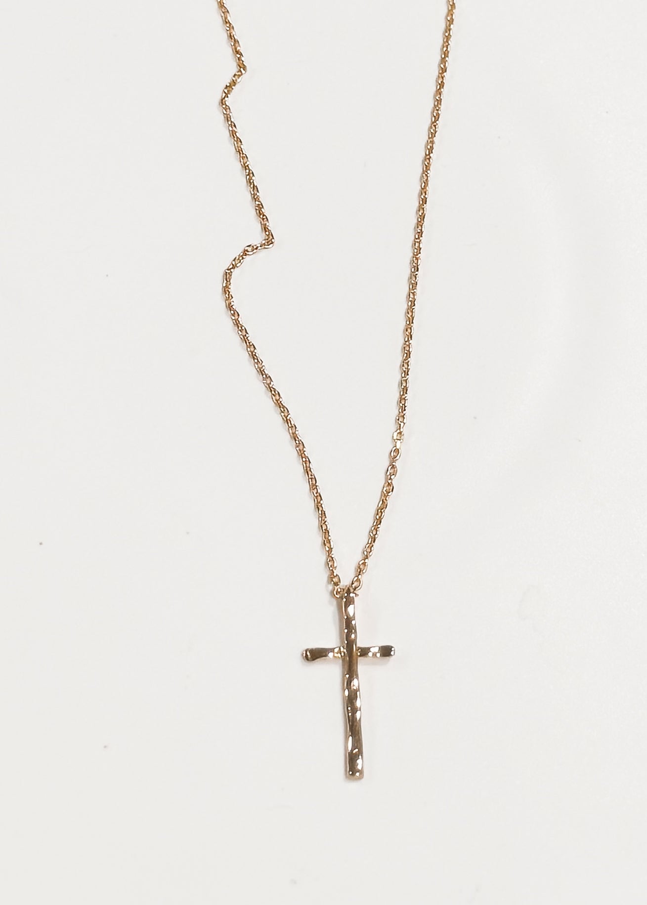 Hammered Cross Necklace