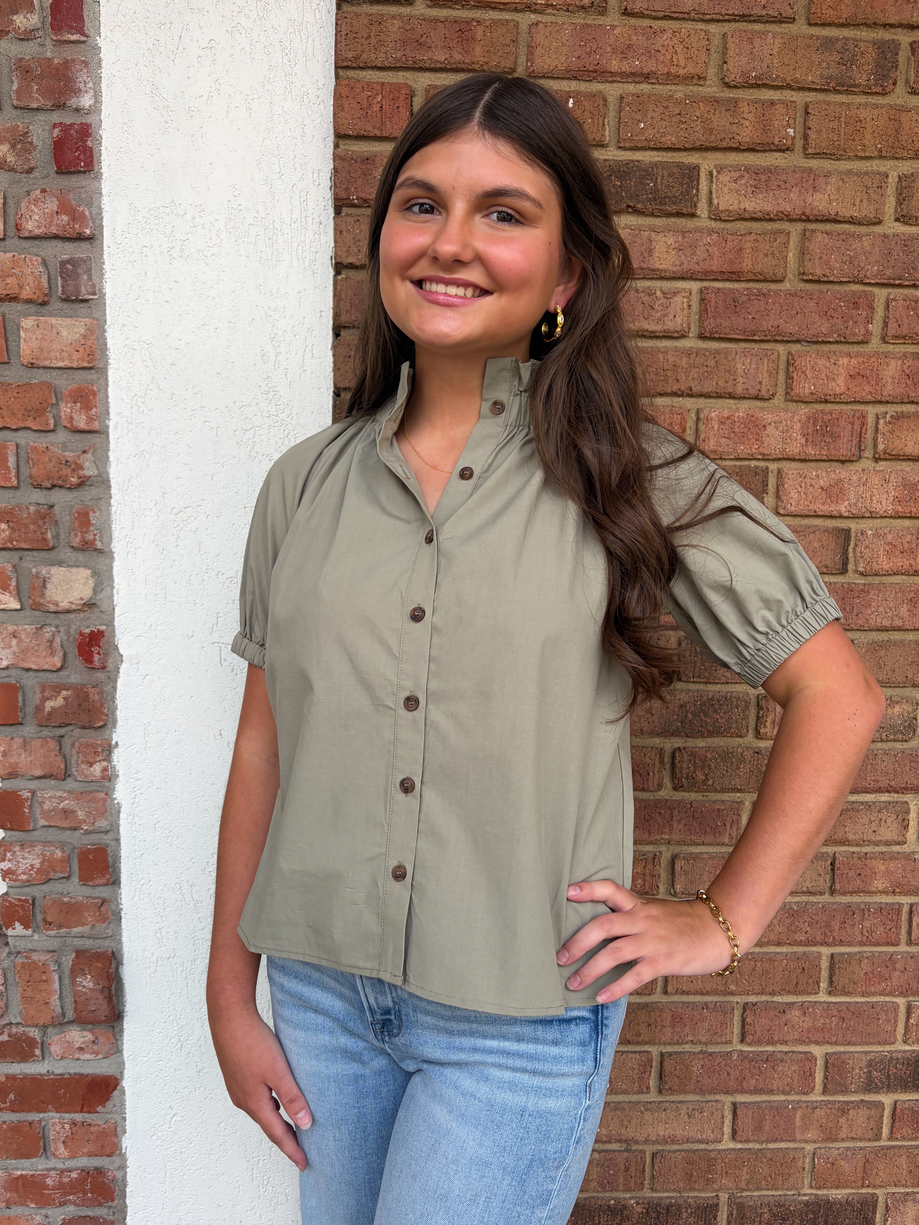 Tatum James: Scarlett Blouse - Sage Green
