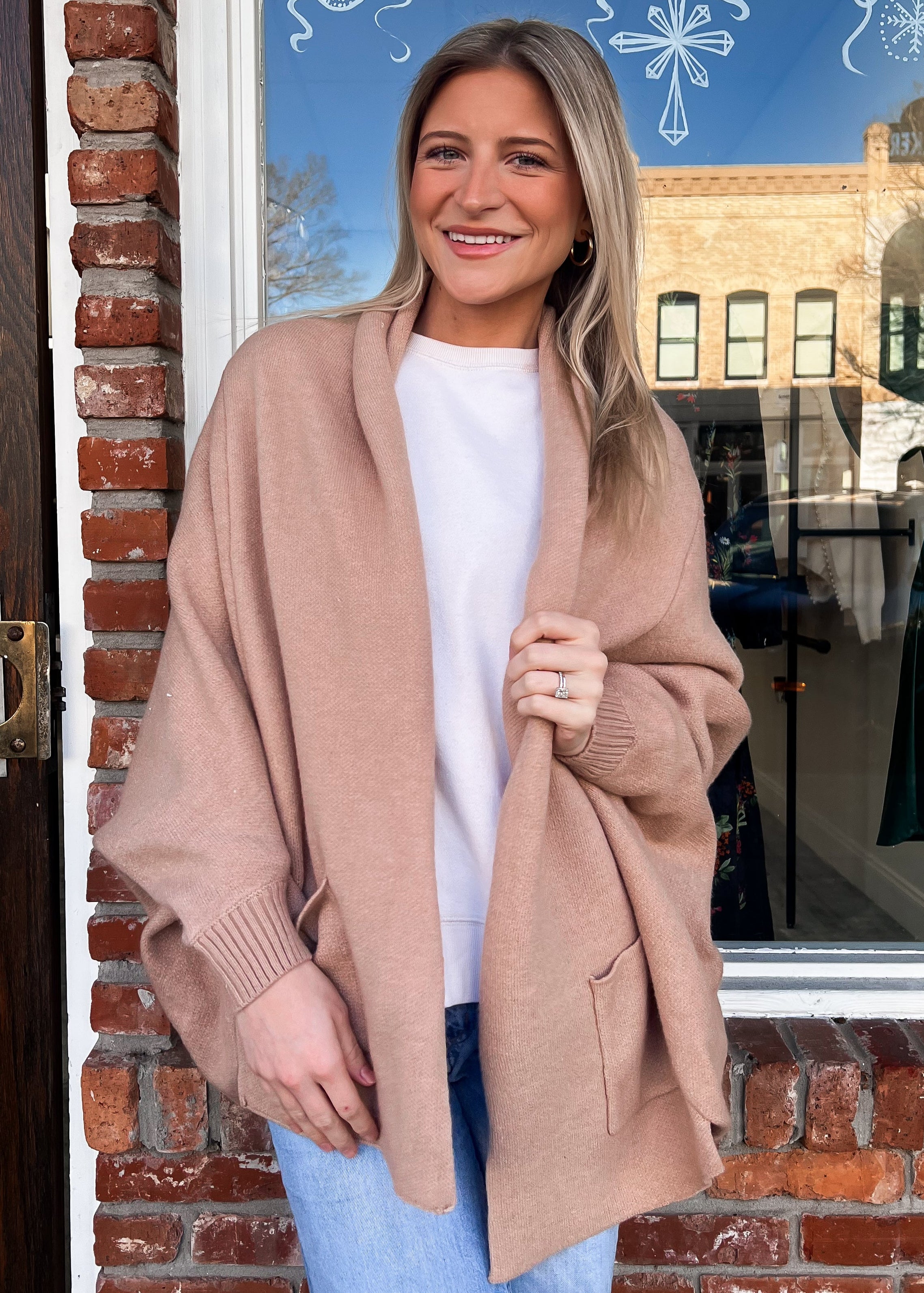 NEW COLOR: Keyton Open Cardigan, Taupe