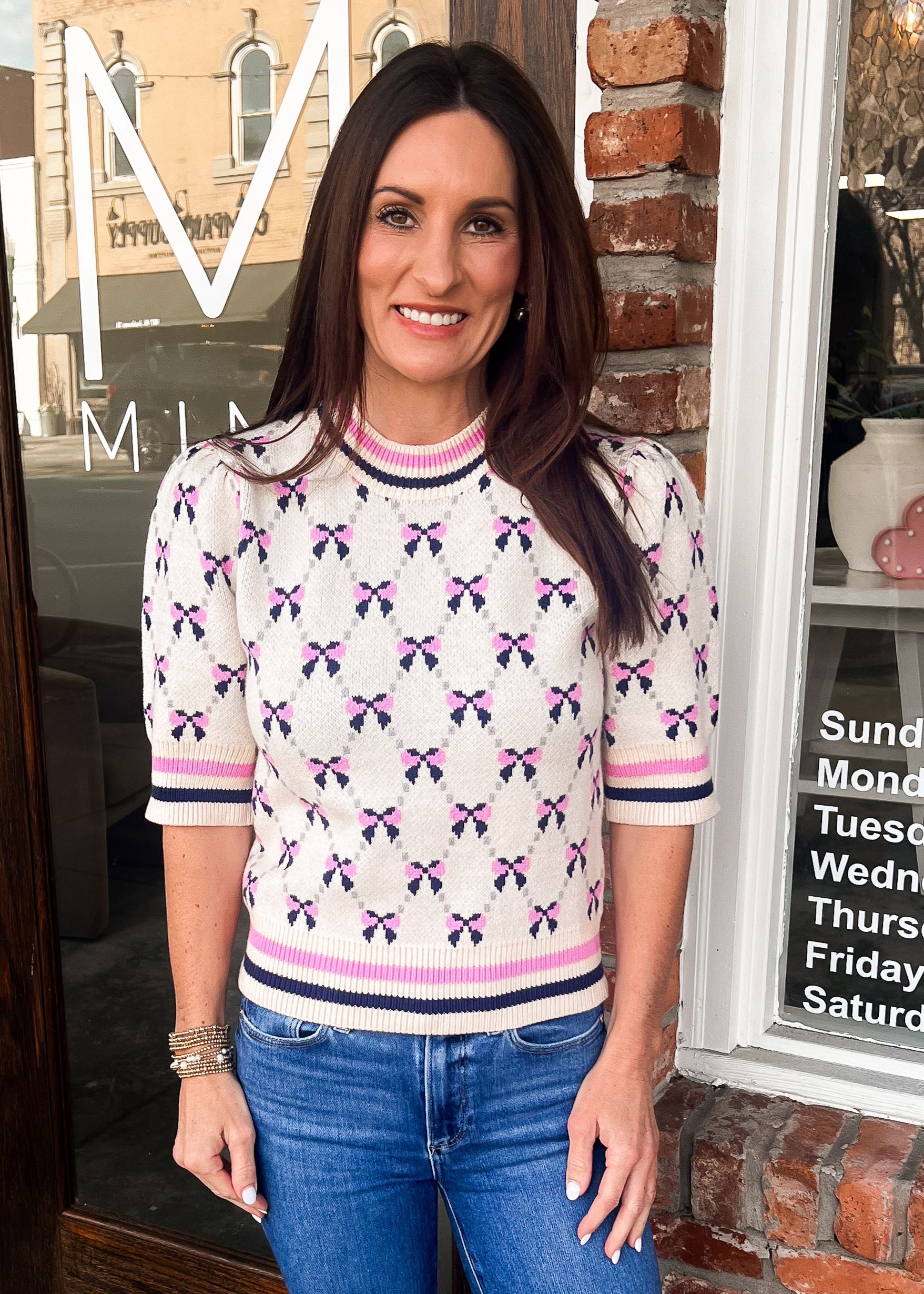THML: Short Sleeve Ribbon Sweater