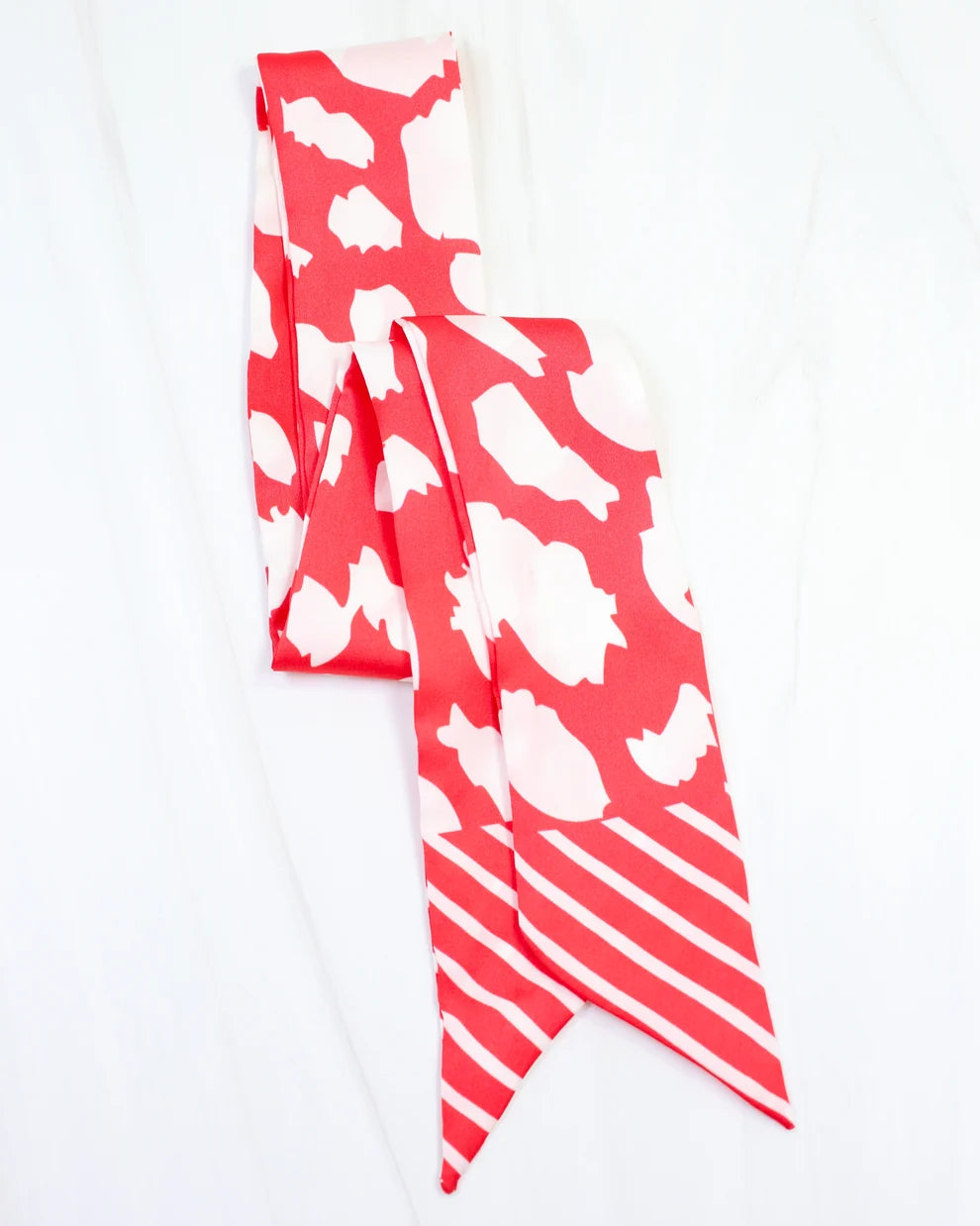 Caroline Hill: Lawson Leopard Skinny Scarf Red/White