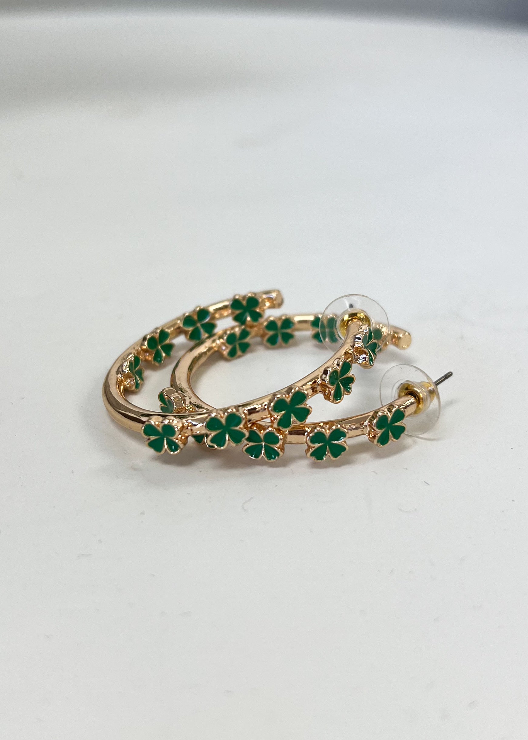 Caroline Hill: Shamrock Hoop Earring, Green