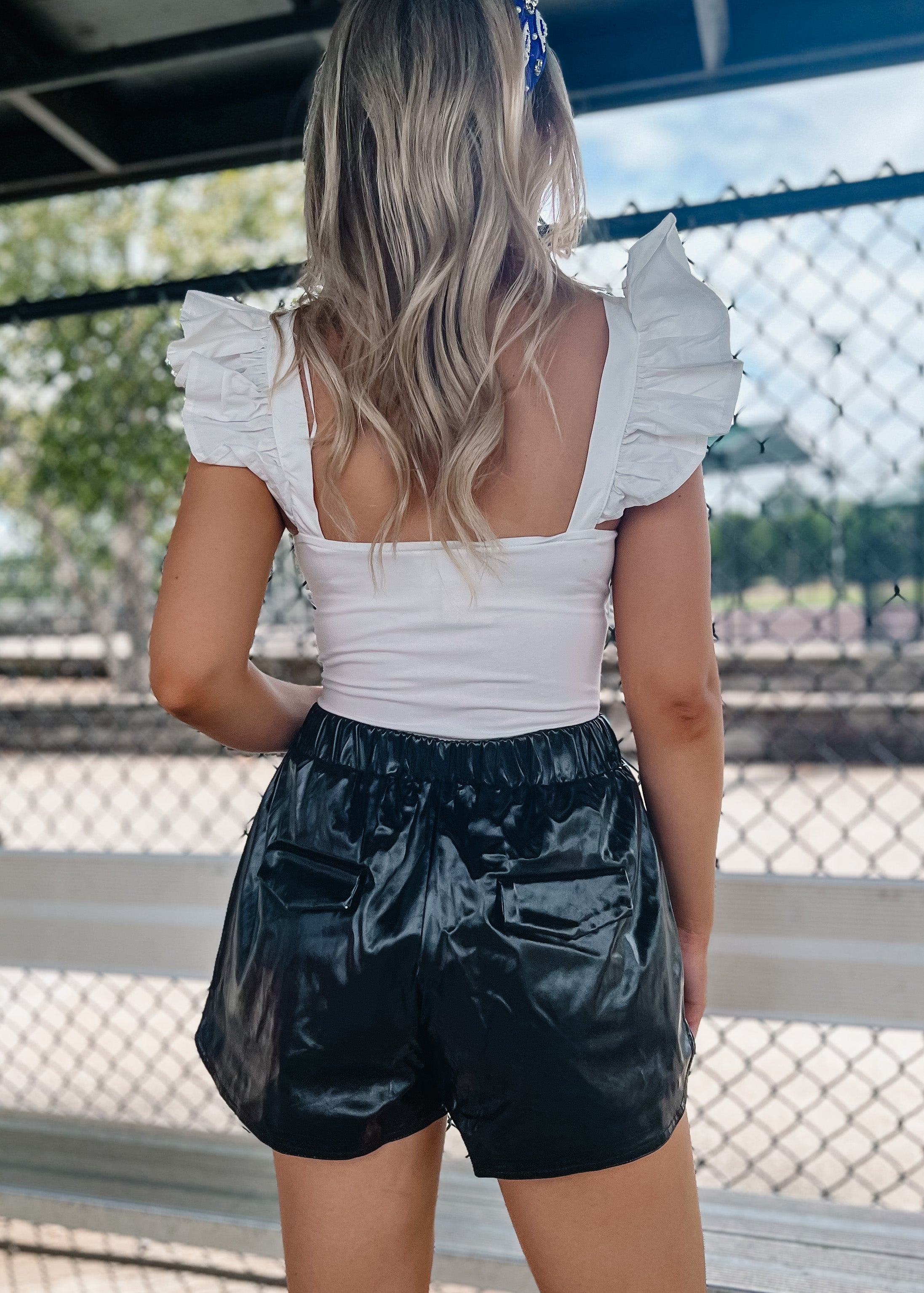 The Mint Julep Boutique Read The Room Vegan Leather Shorts