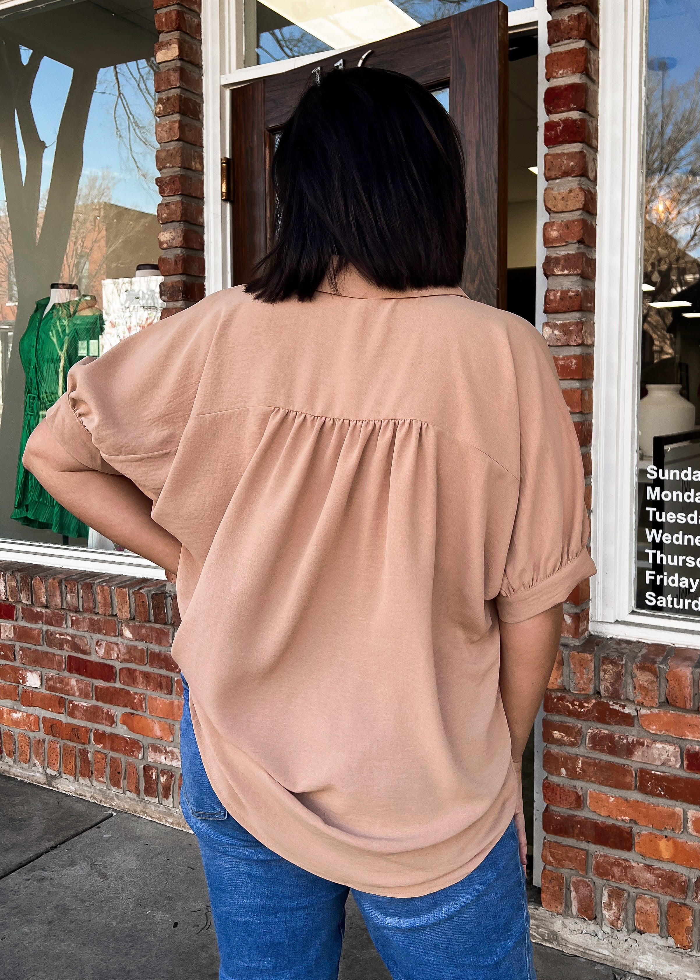 Quinn Silky Blouse - Latte