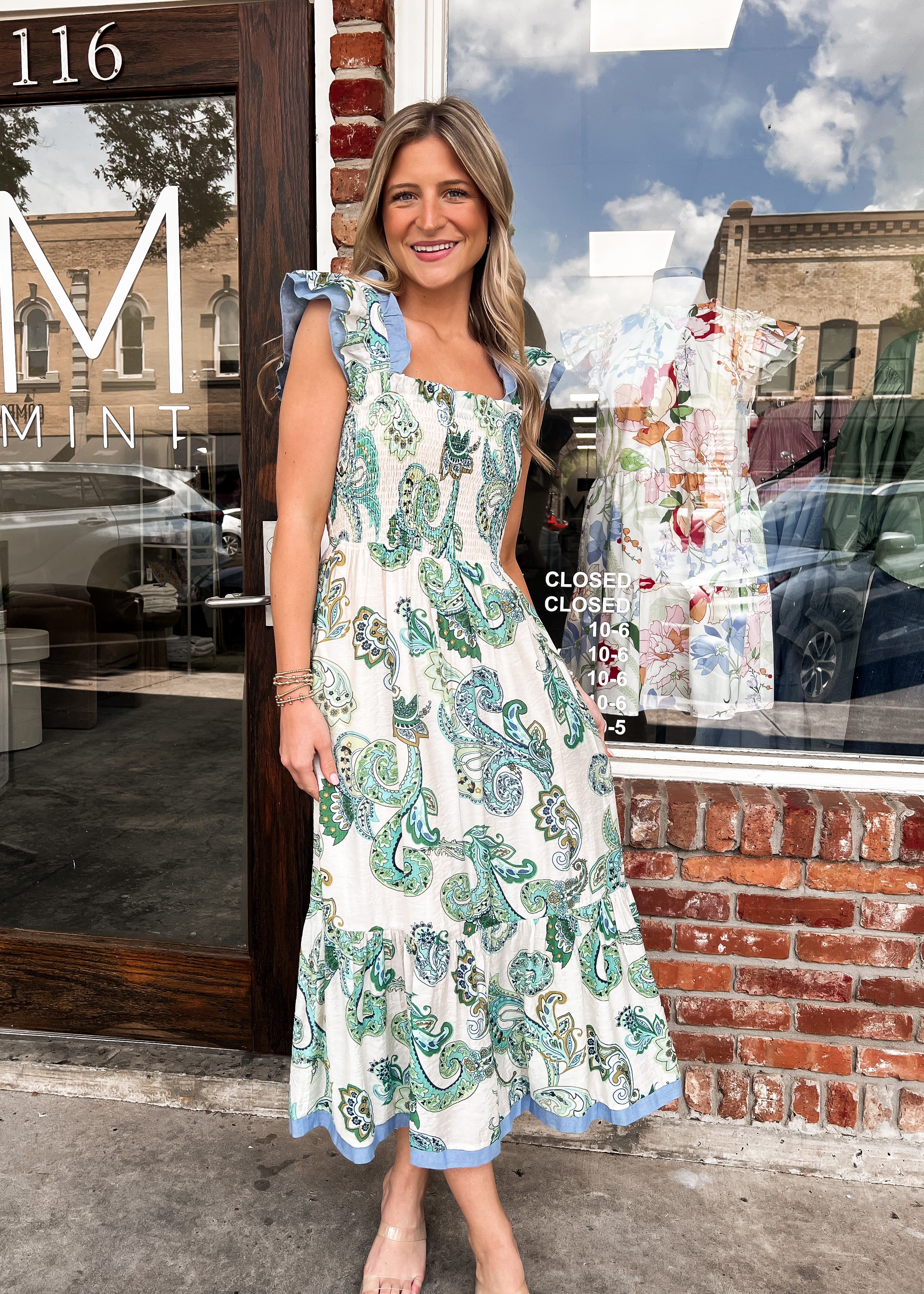 THML: Harper Paisley Print Maxi Dress