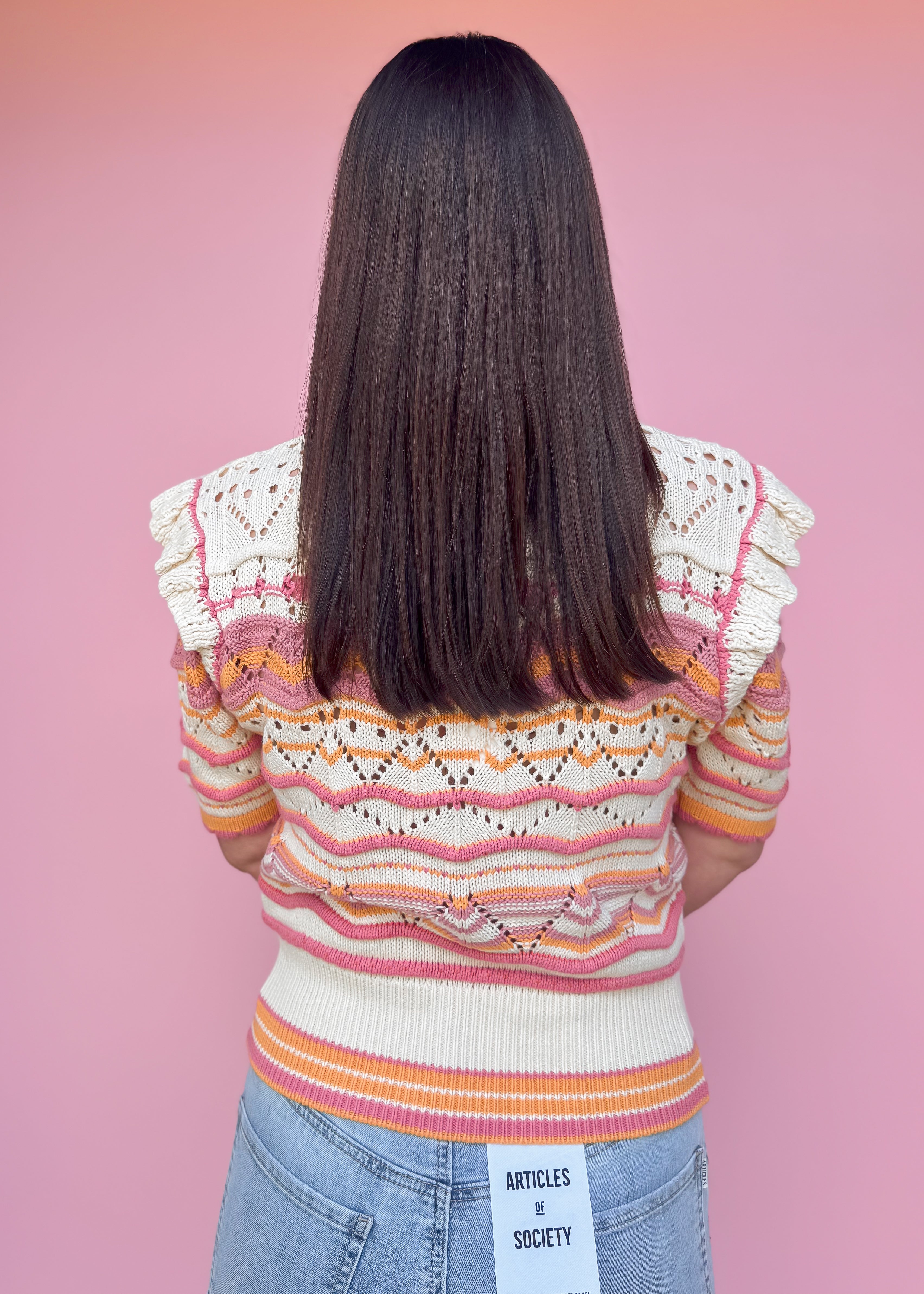 Another Love: Neve Scallop Edge Stripe Sweater