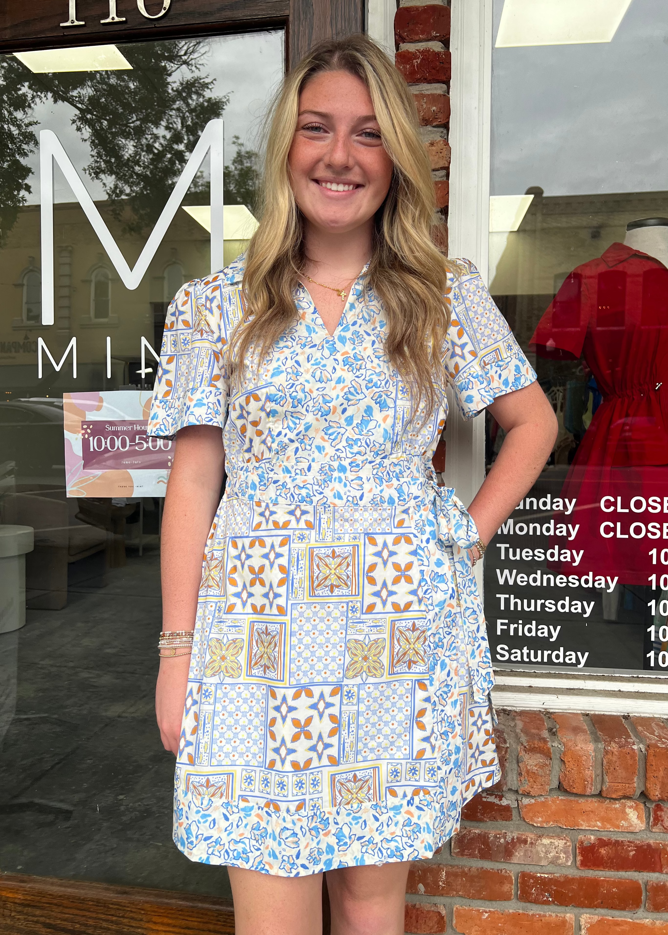 Amber Mixed Print Dress