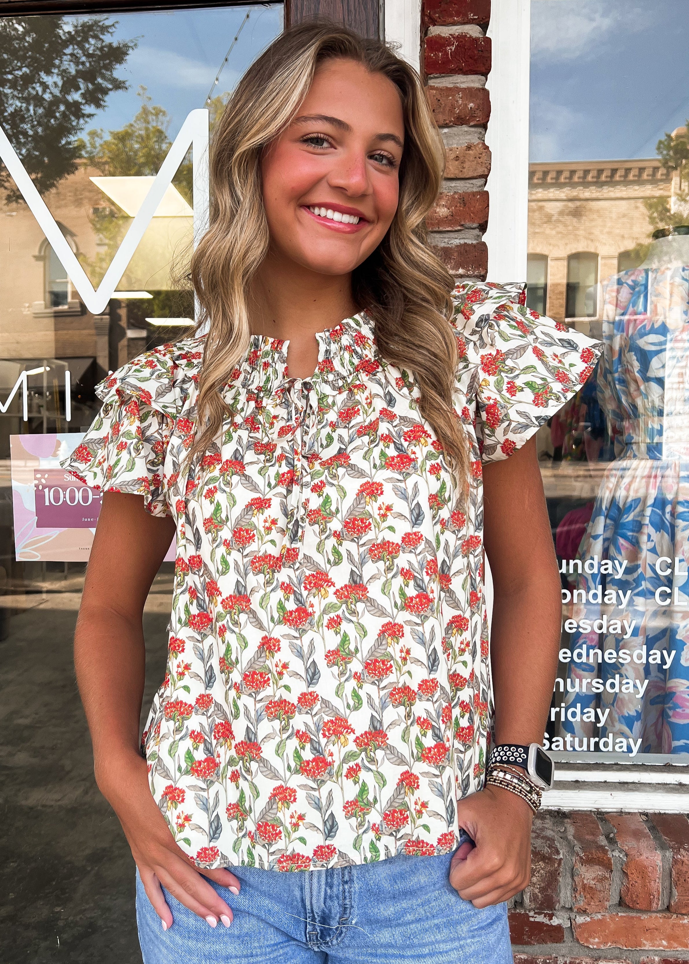 Penny Flutter Sleeve Top