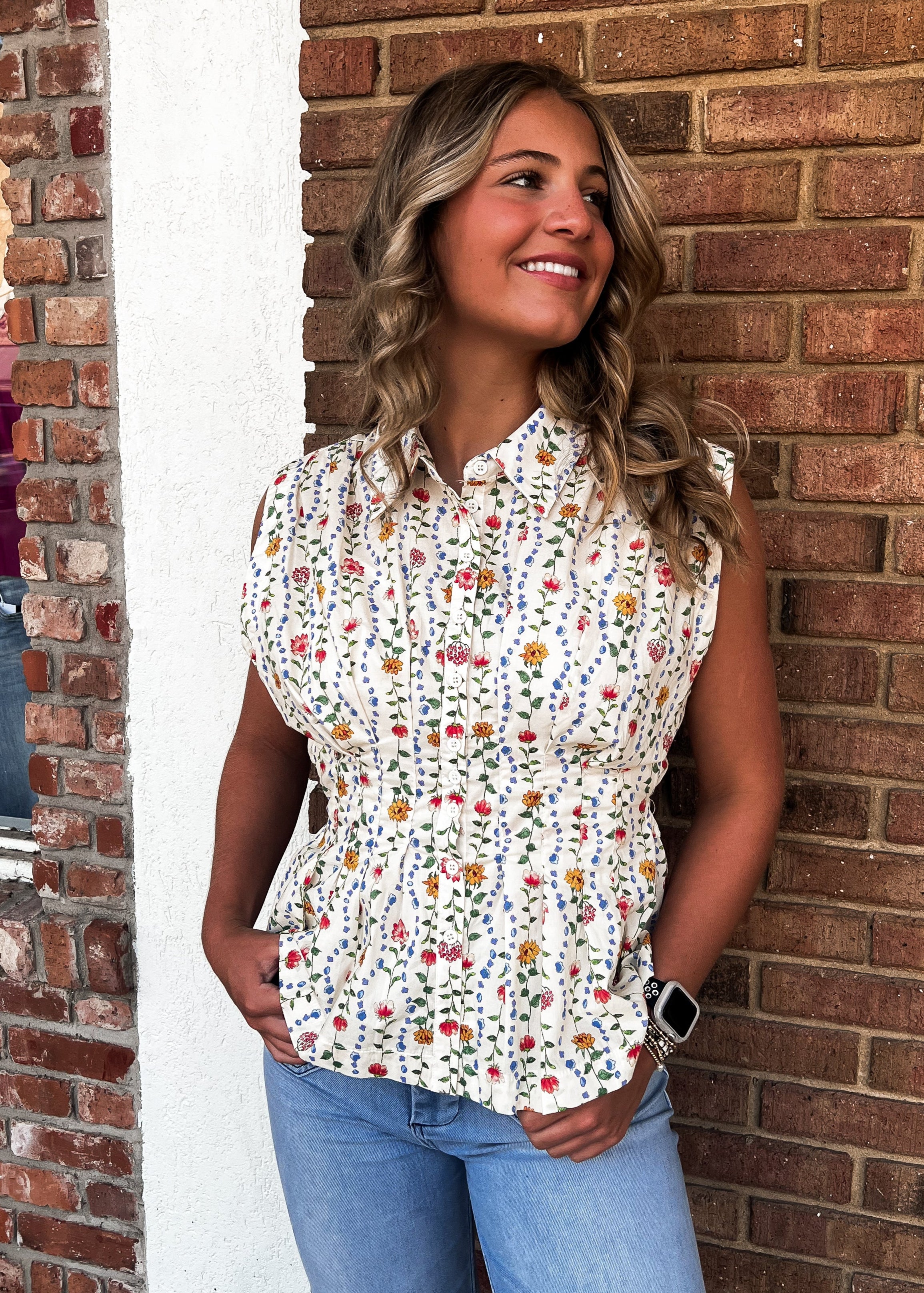 Ciera Pleated Waist Peplum Top