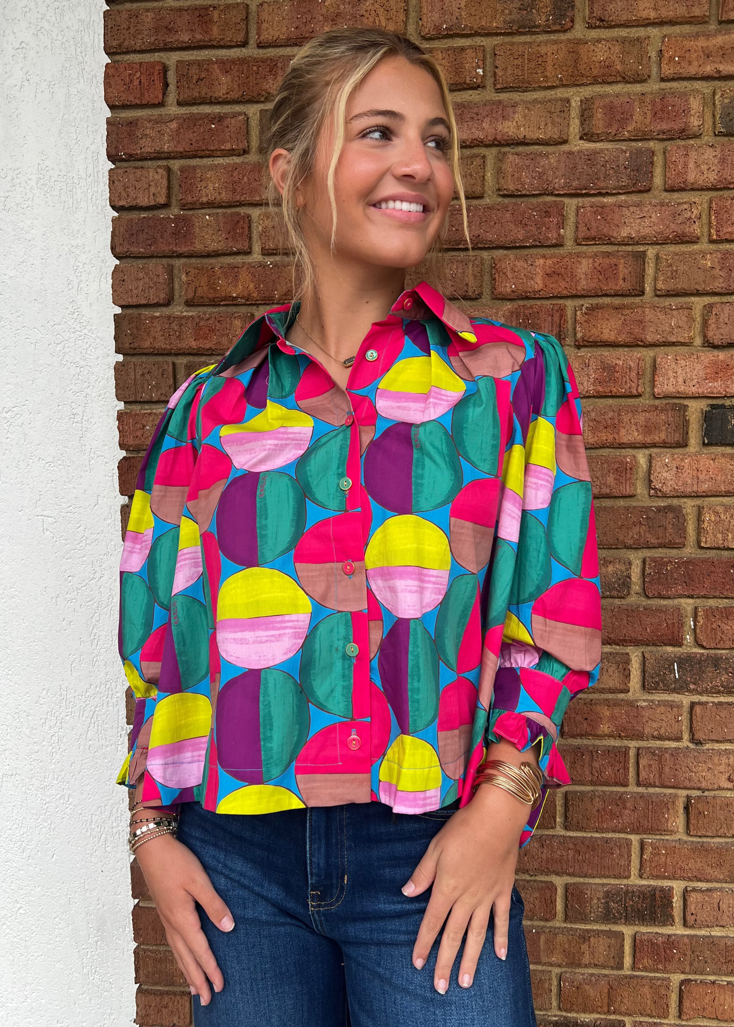 Karlie: Modern Pop Button Up Top