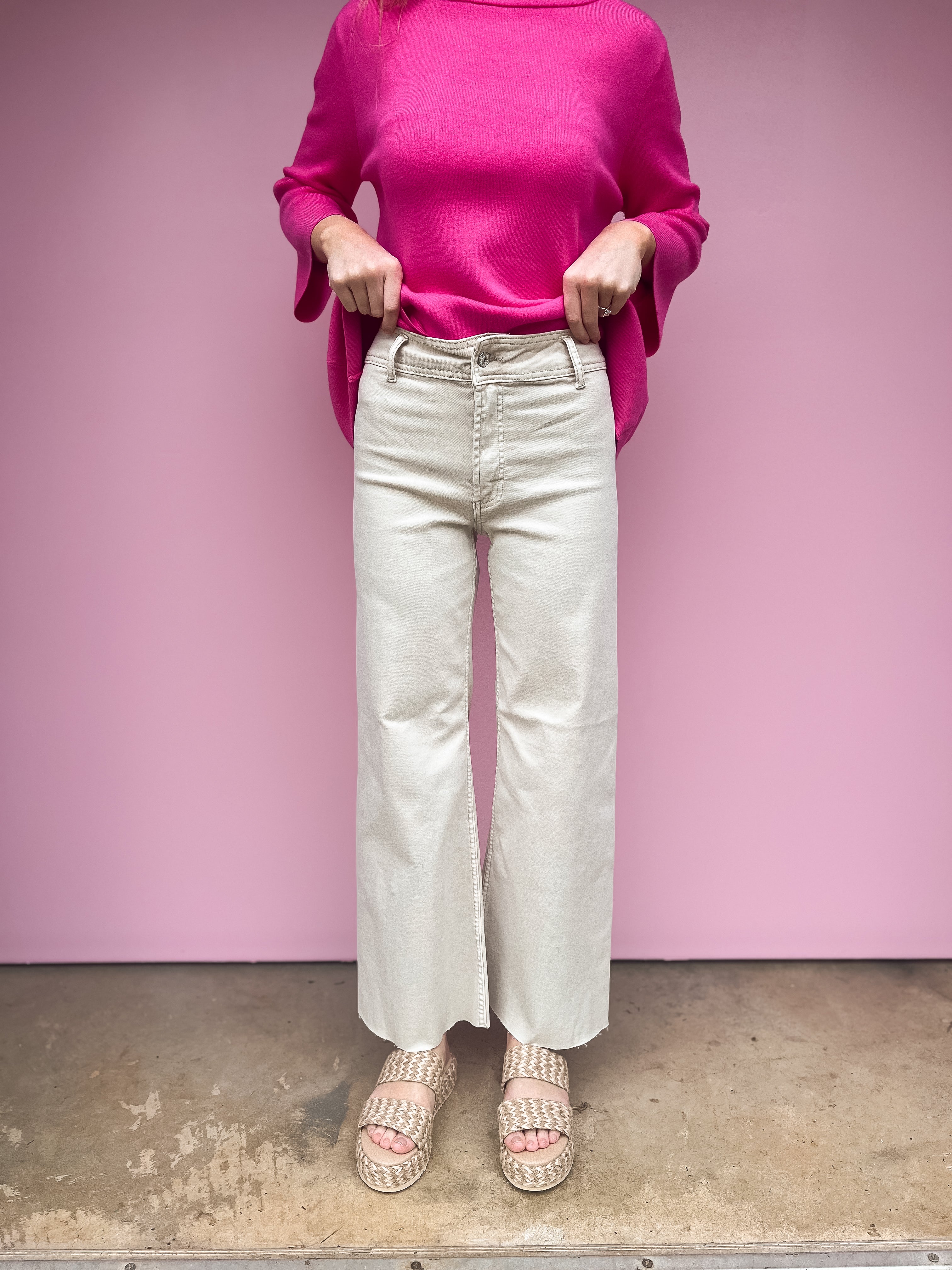 Articles of Society: Carine High Rise Relaxed Jean, Cream