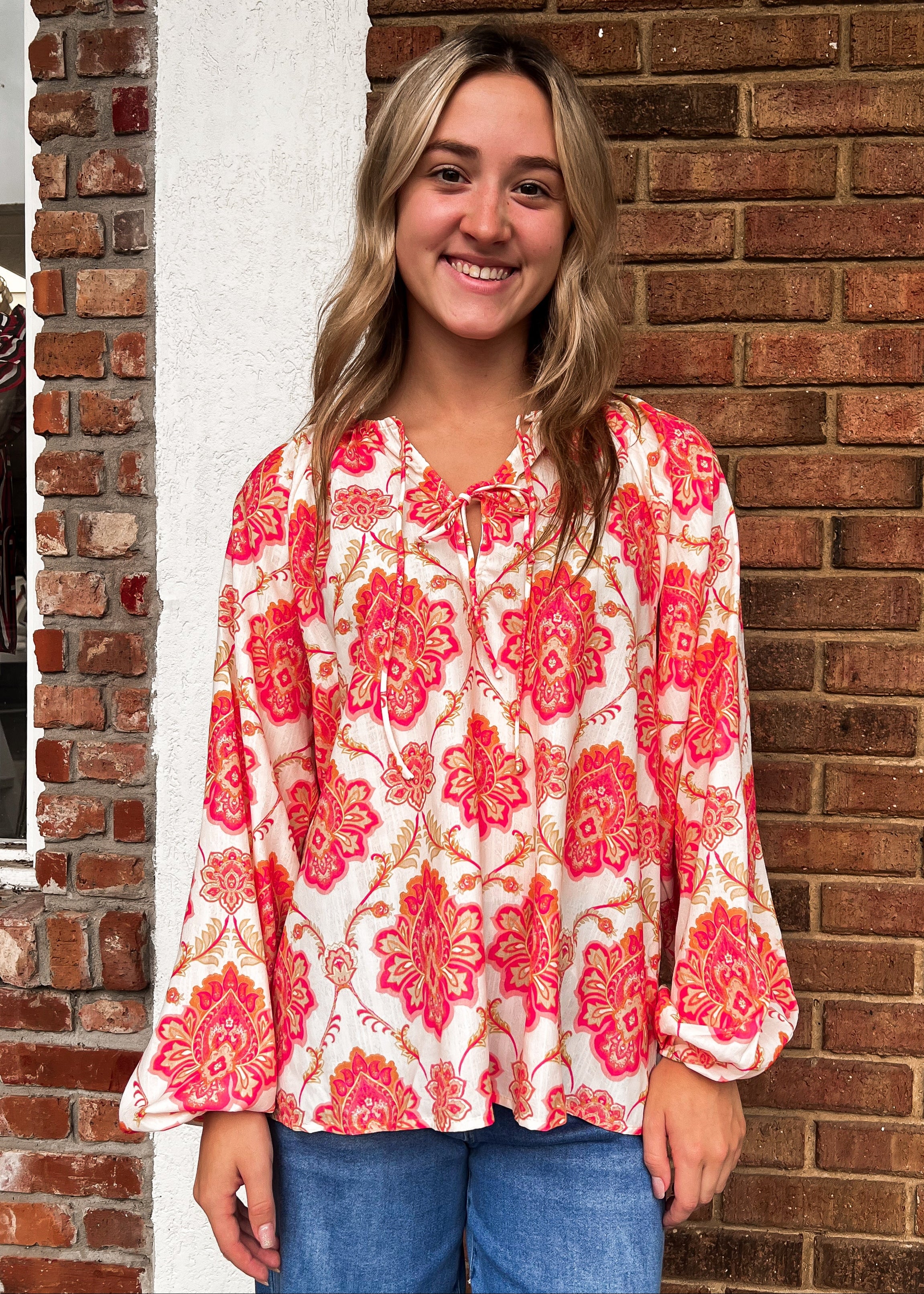 Clare Printed Woven Top