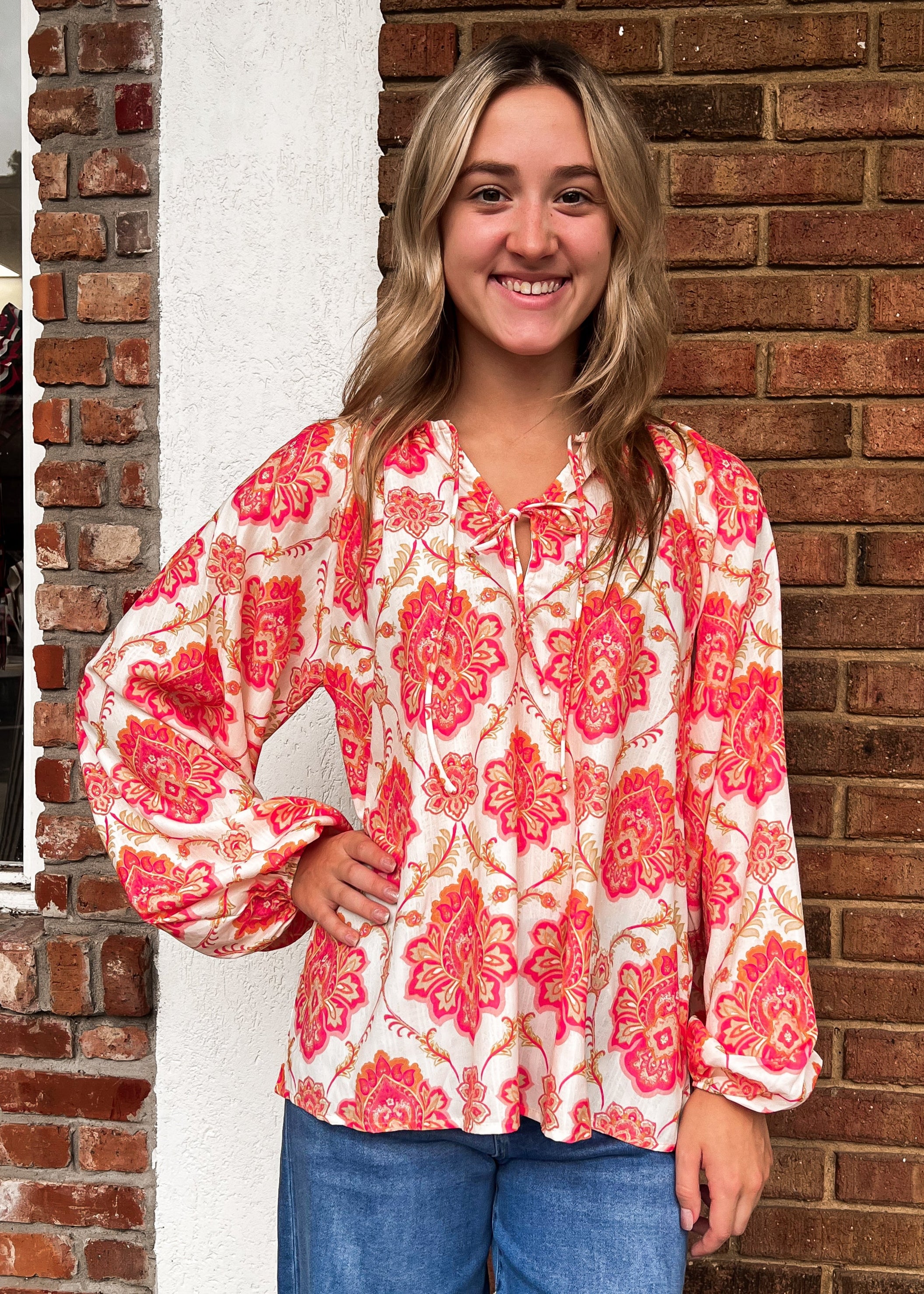 Clare Printed Woven Top