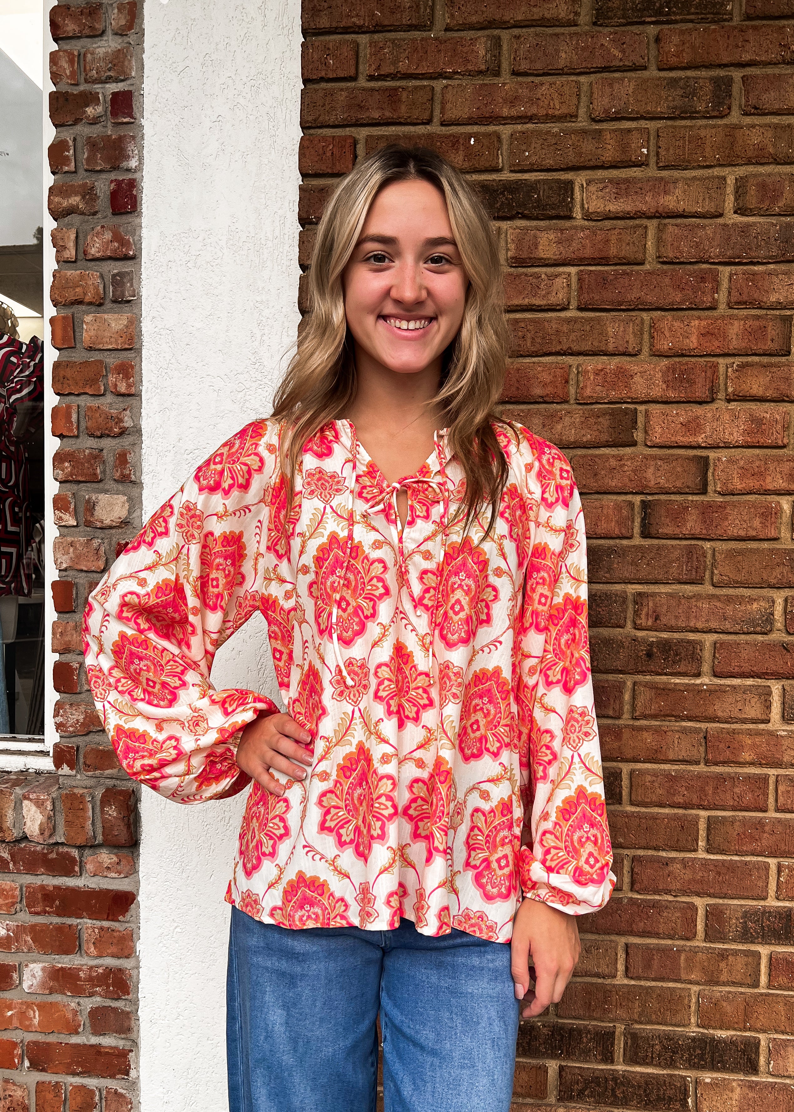 Clare Printed Woven Top