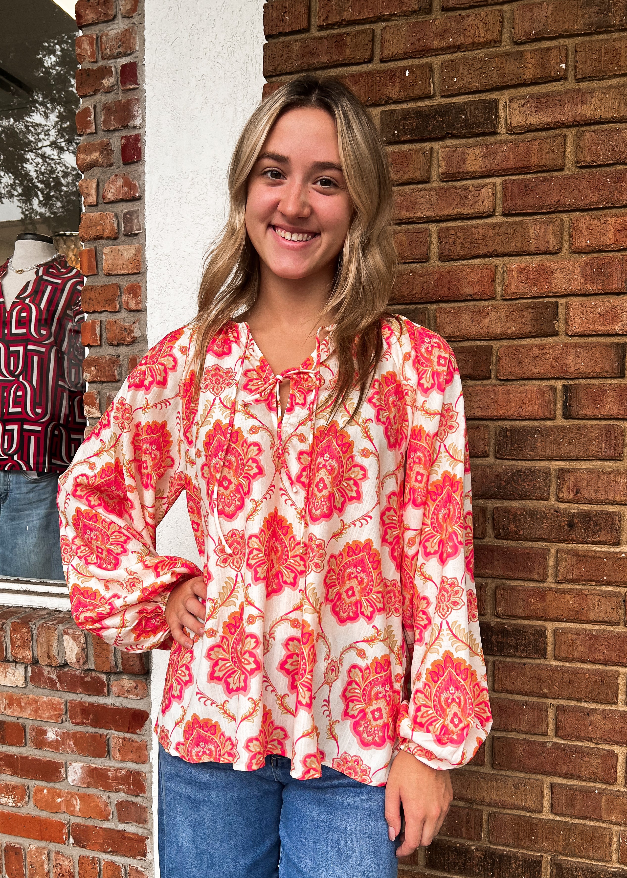 Clare Printed Woven Top