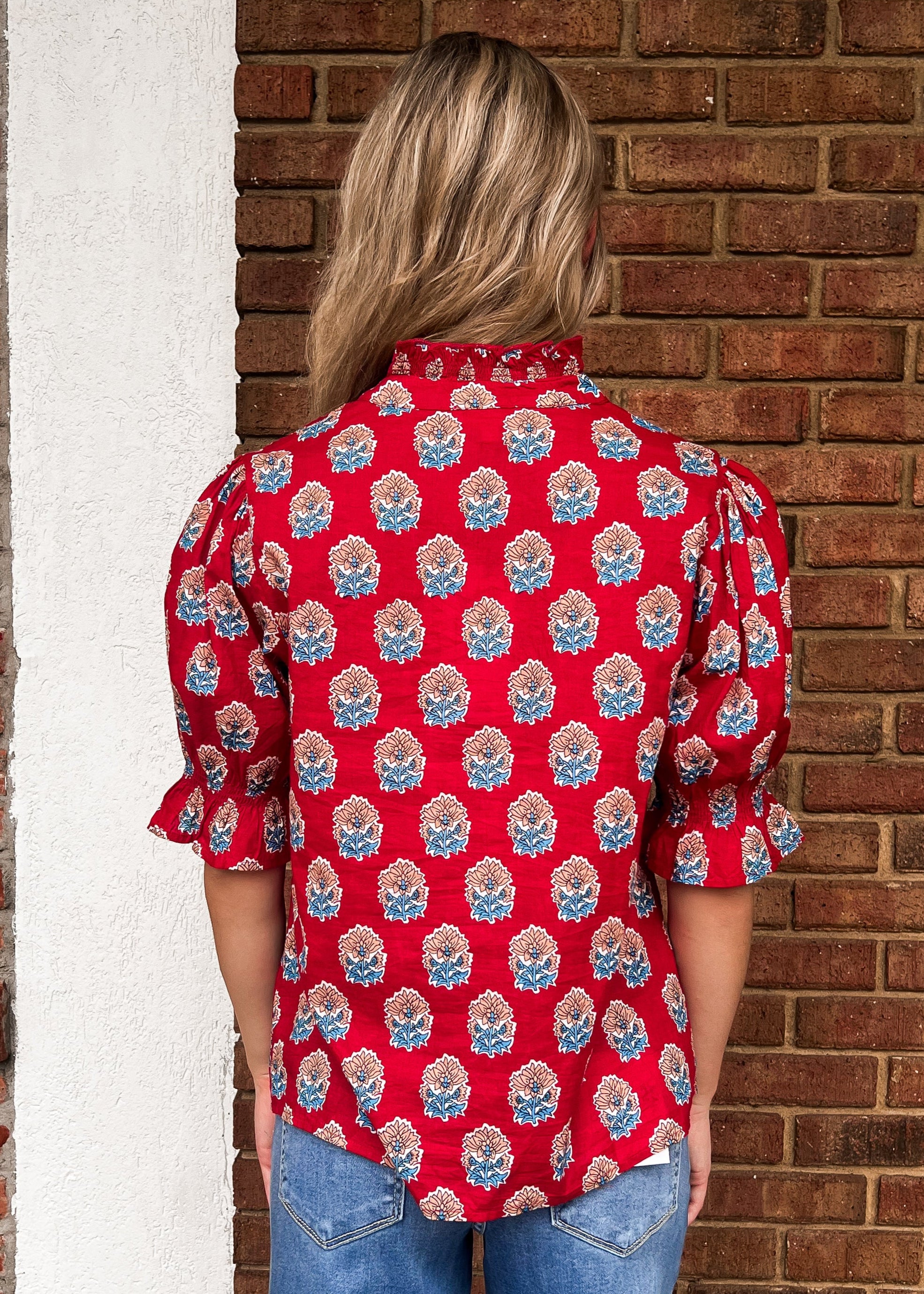 THML: Reign Red Button Top
