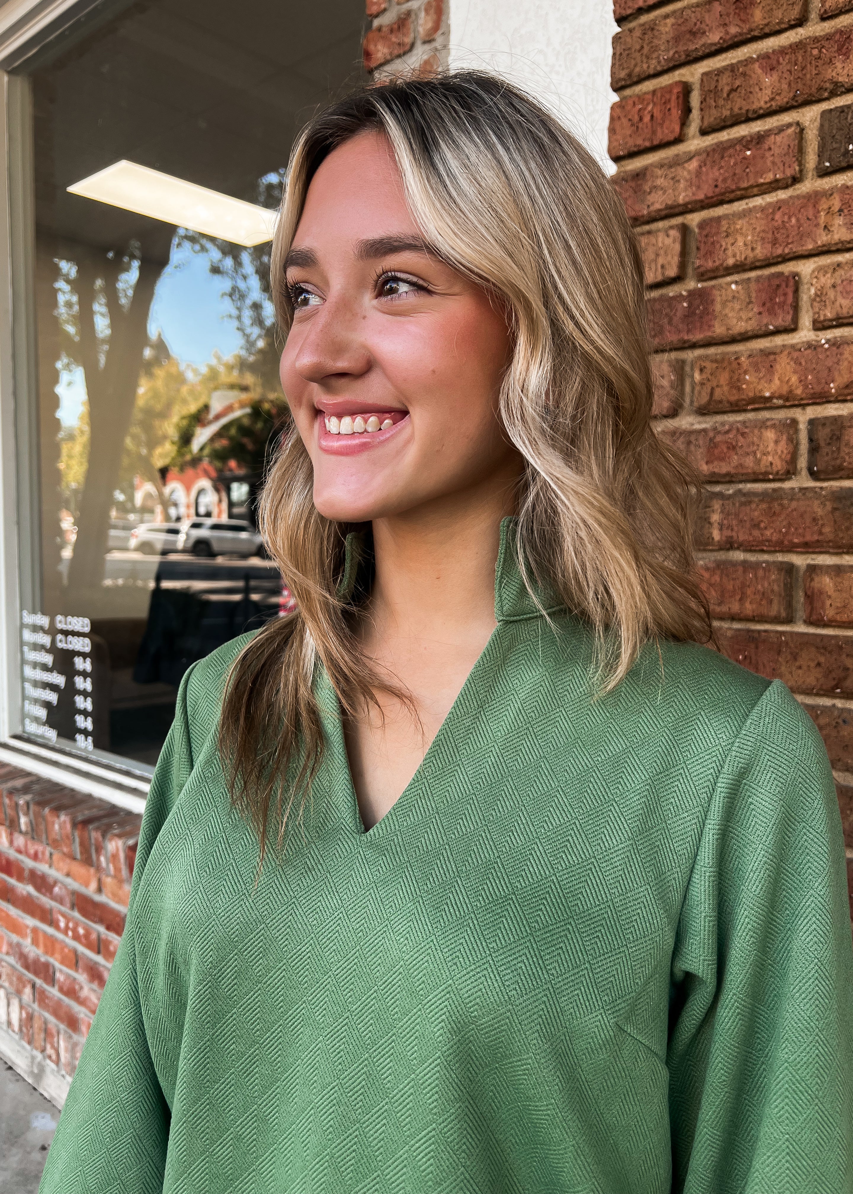 Jocelyn Green Woven Top