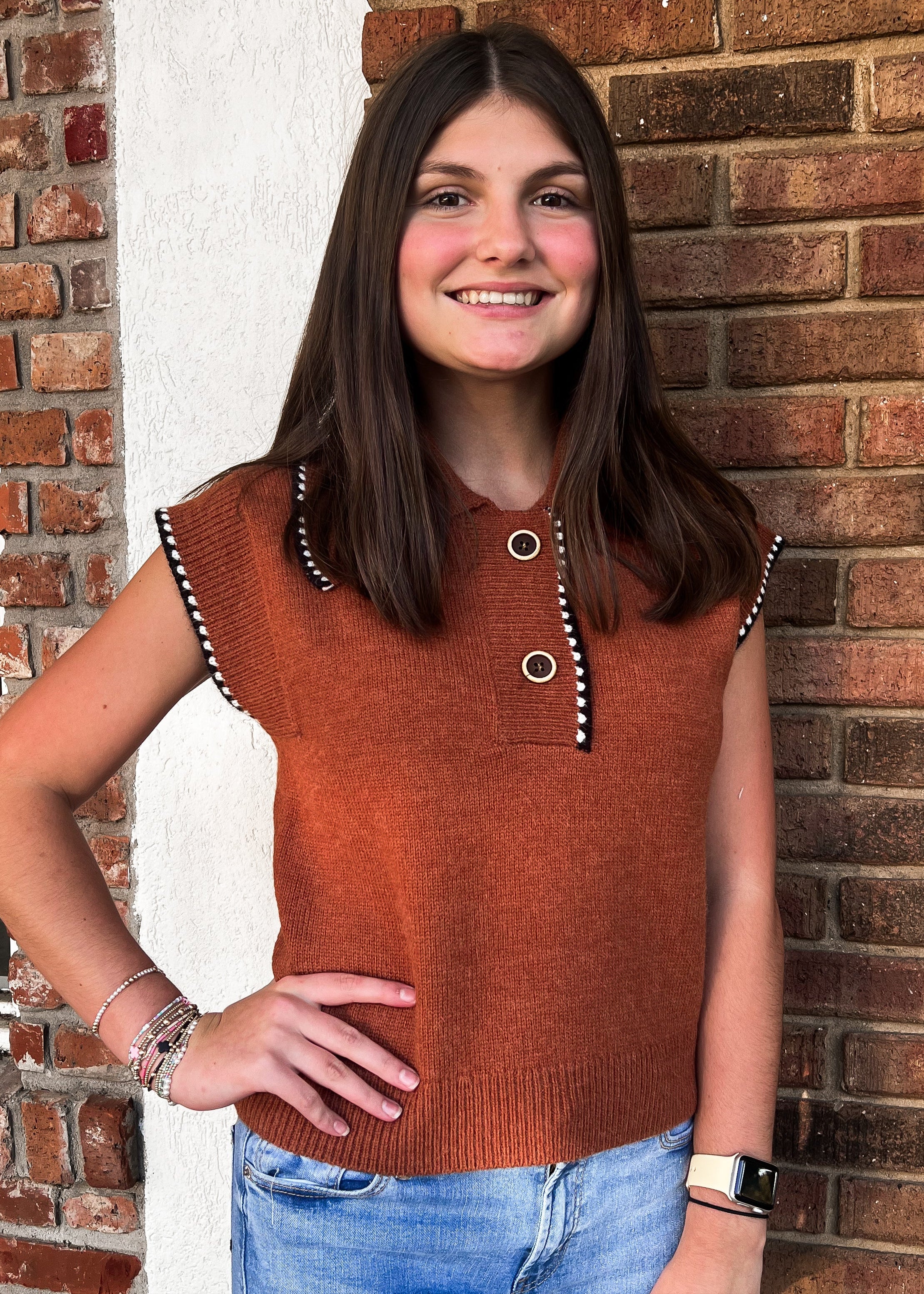 Jenny Rust Sweater Vest