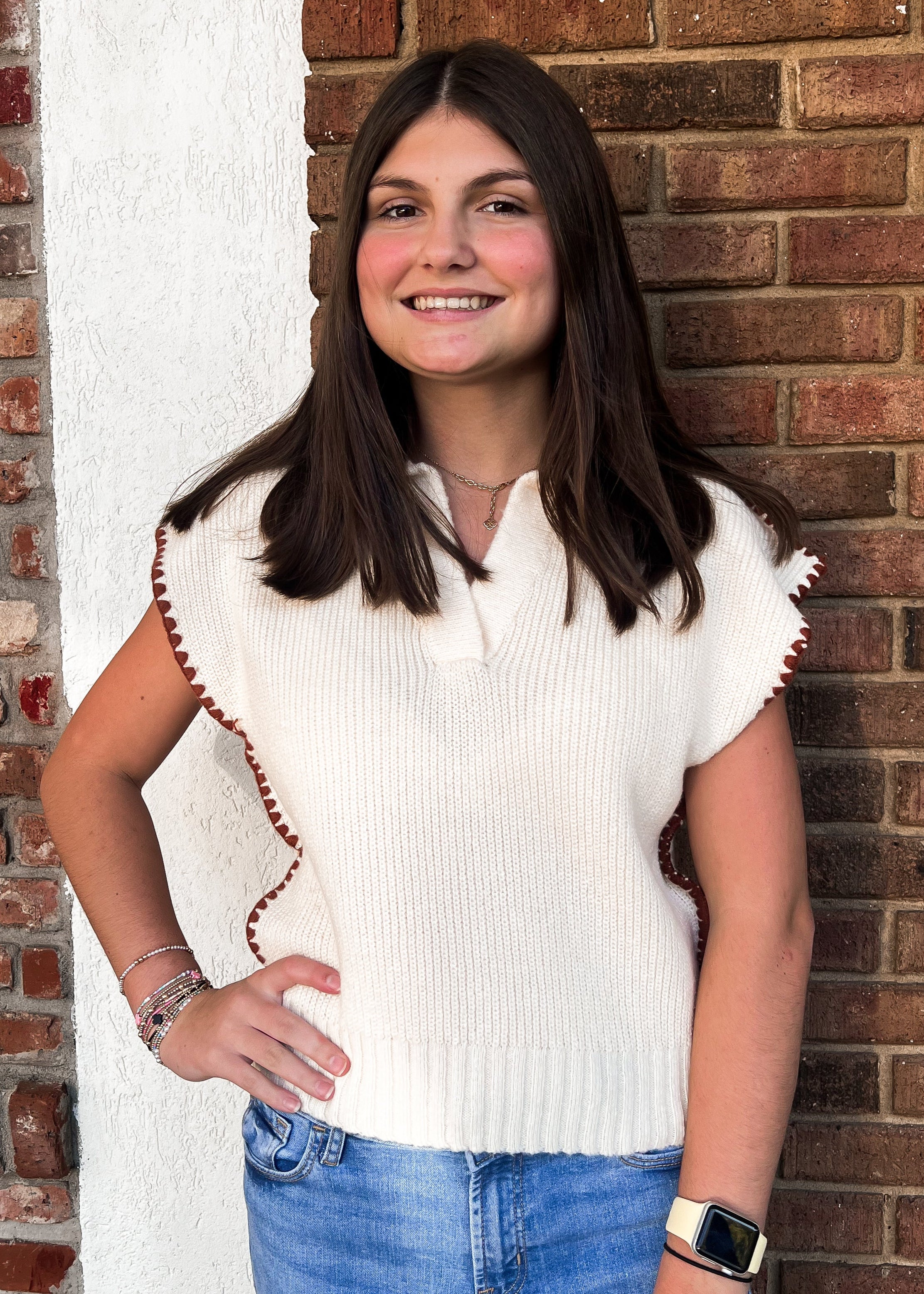 Evelyn Cream Sweater Vest