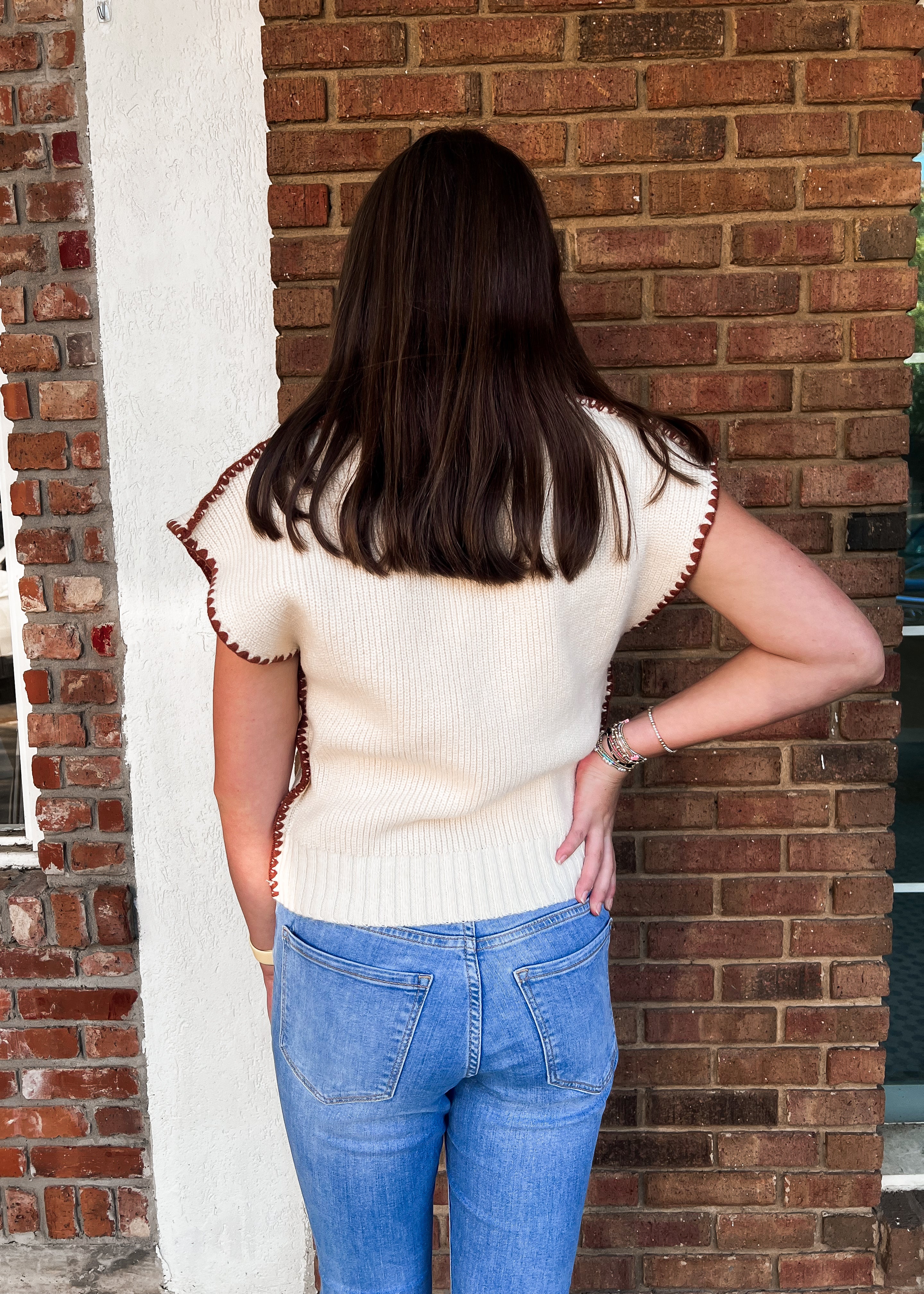 Evelyn Cream Sweater Vest