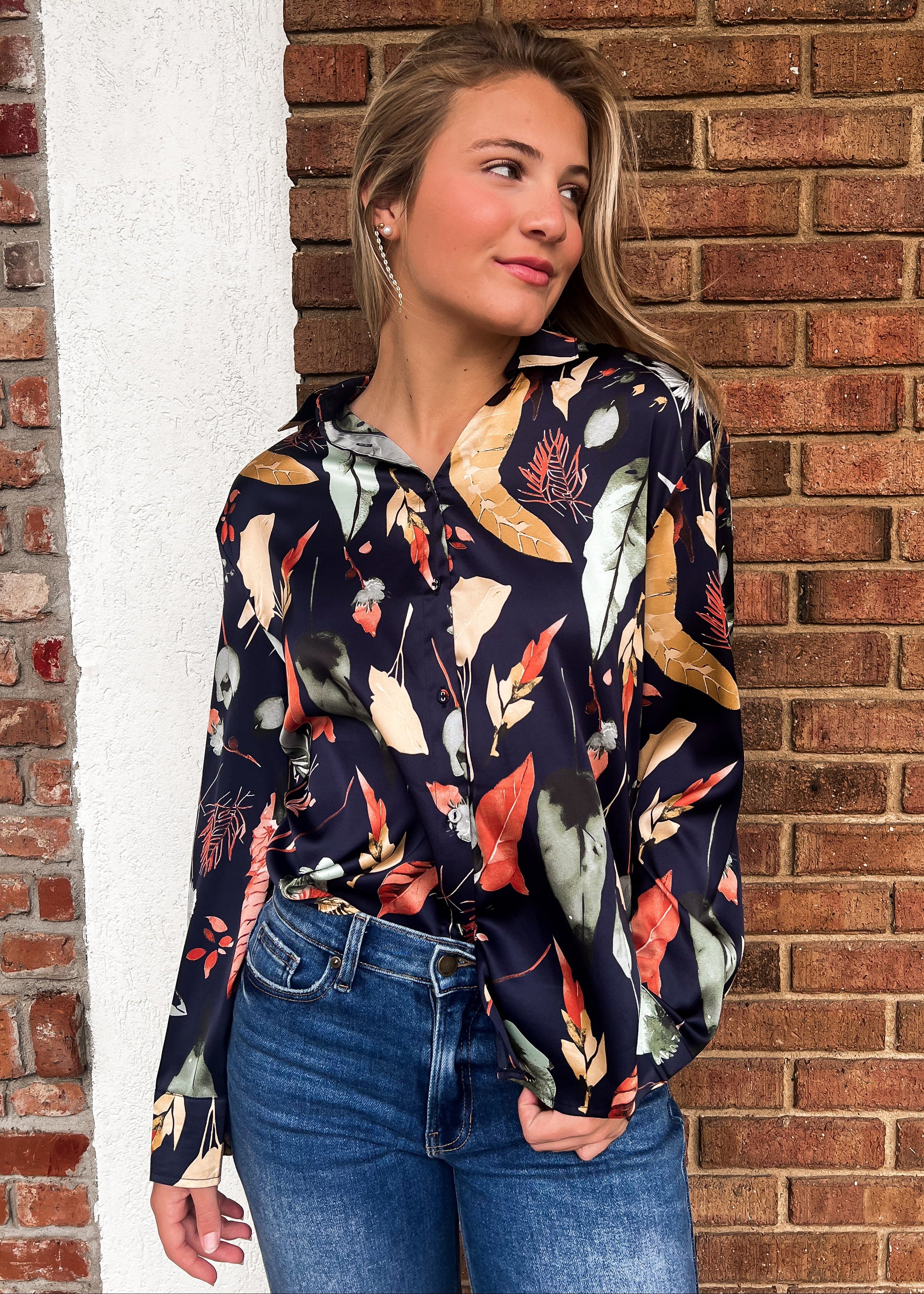 Hattie Silky Long Sleeve Blouse