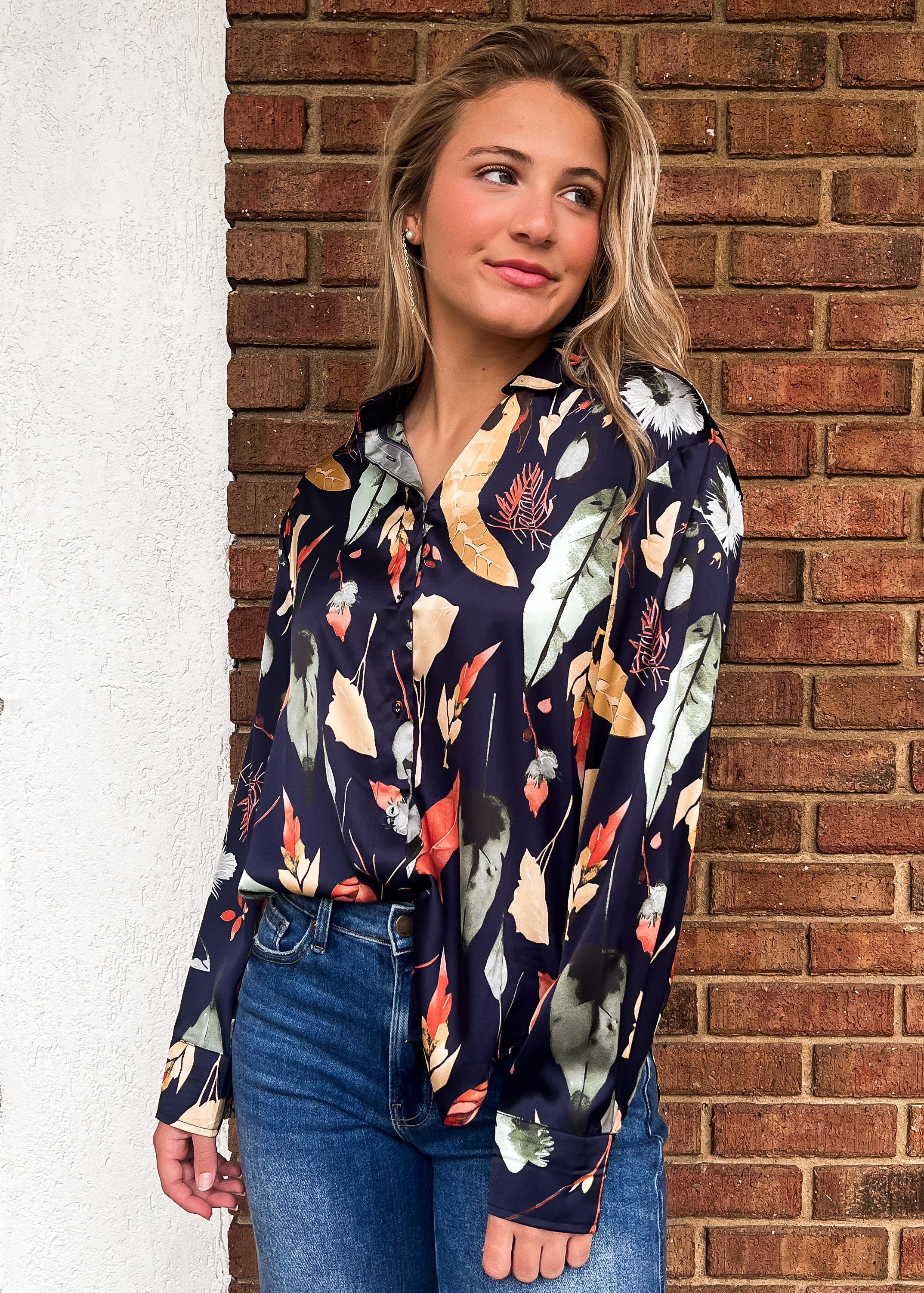 Hattie Silky Long Sleeve Blouse