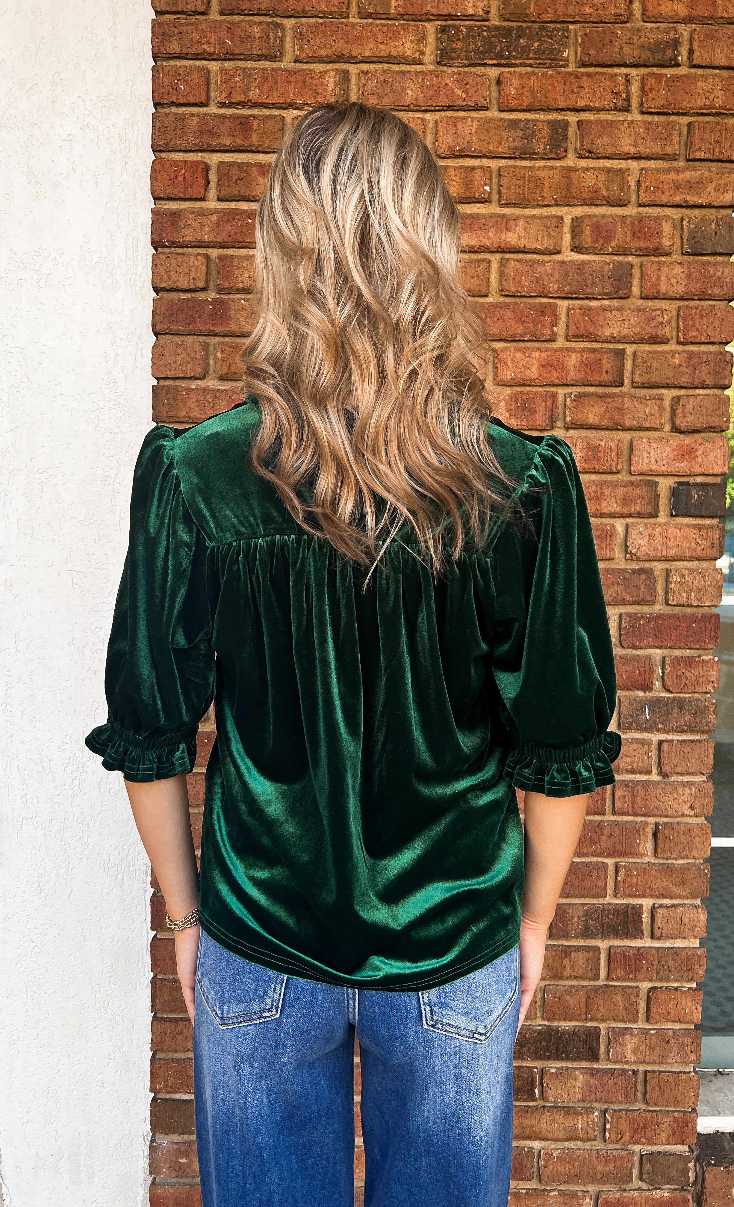 Valli Velvet V Neck Top