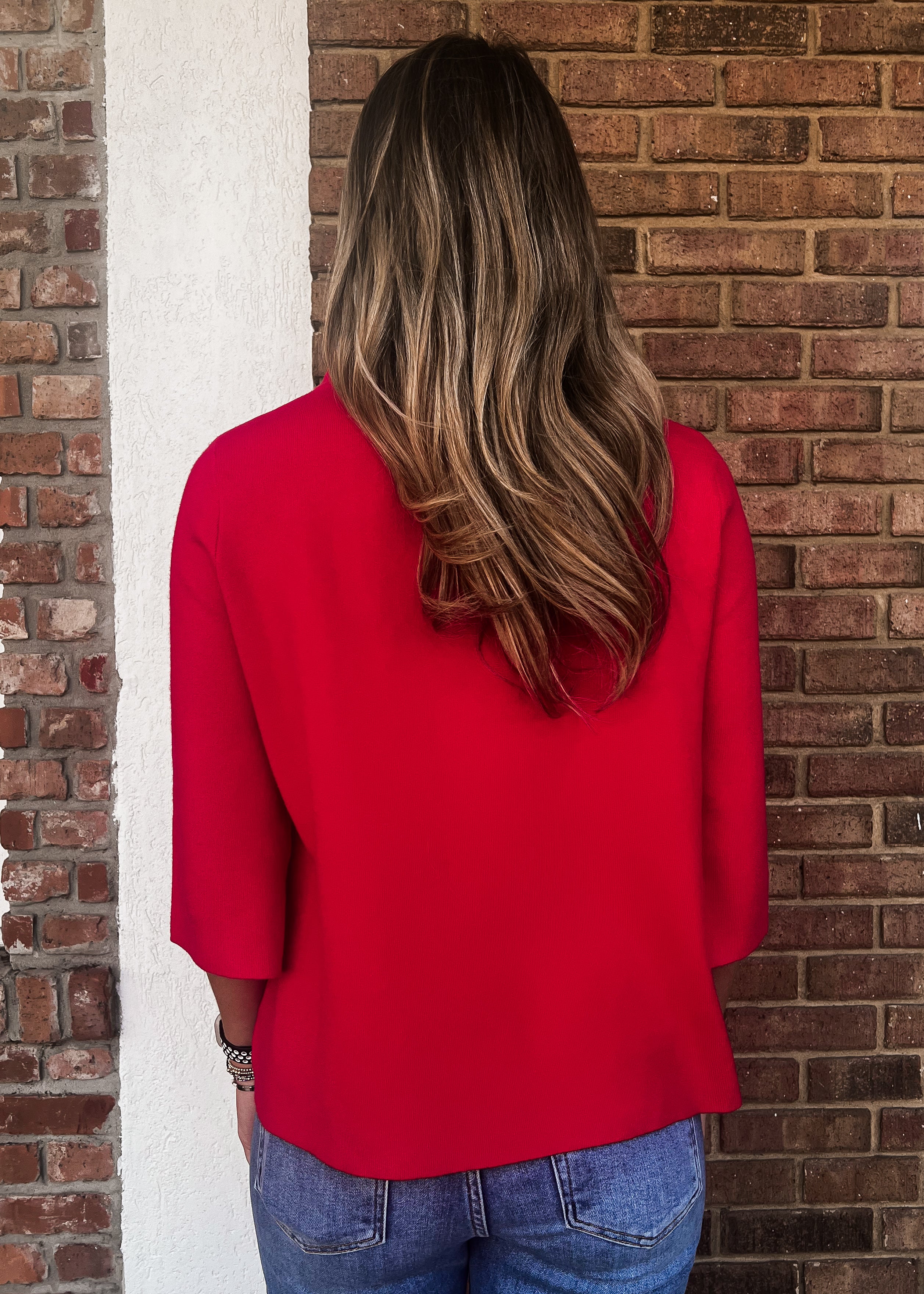 NEW COLOR: Mock Neck Sweater, Red