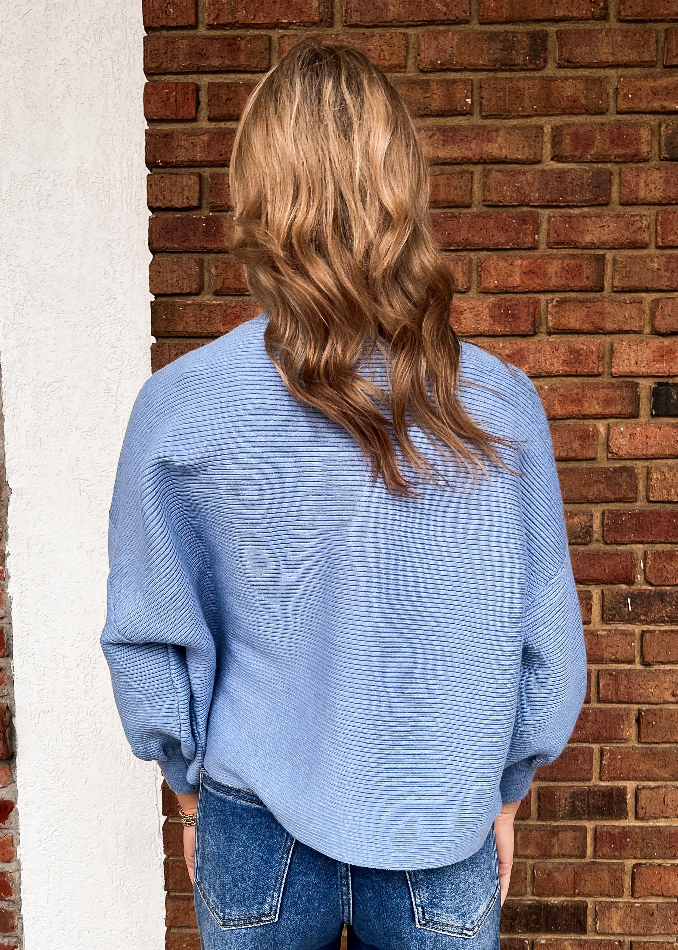 Sara Balloon Sleeve Sweater - Blue