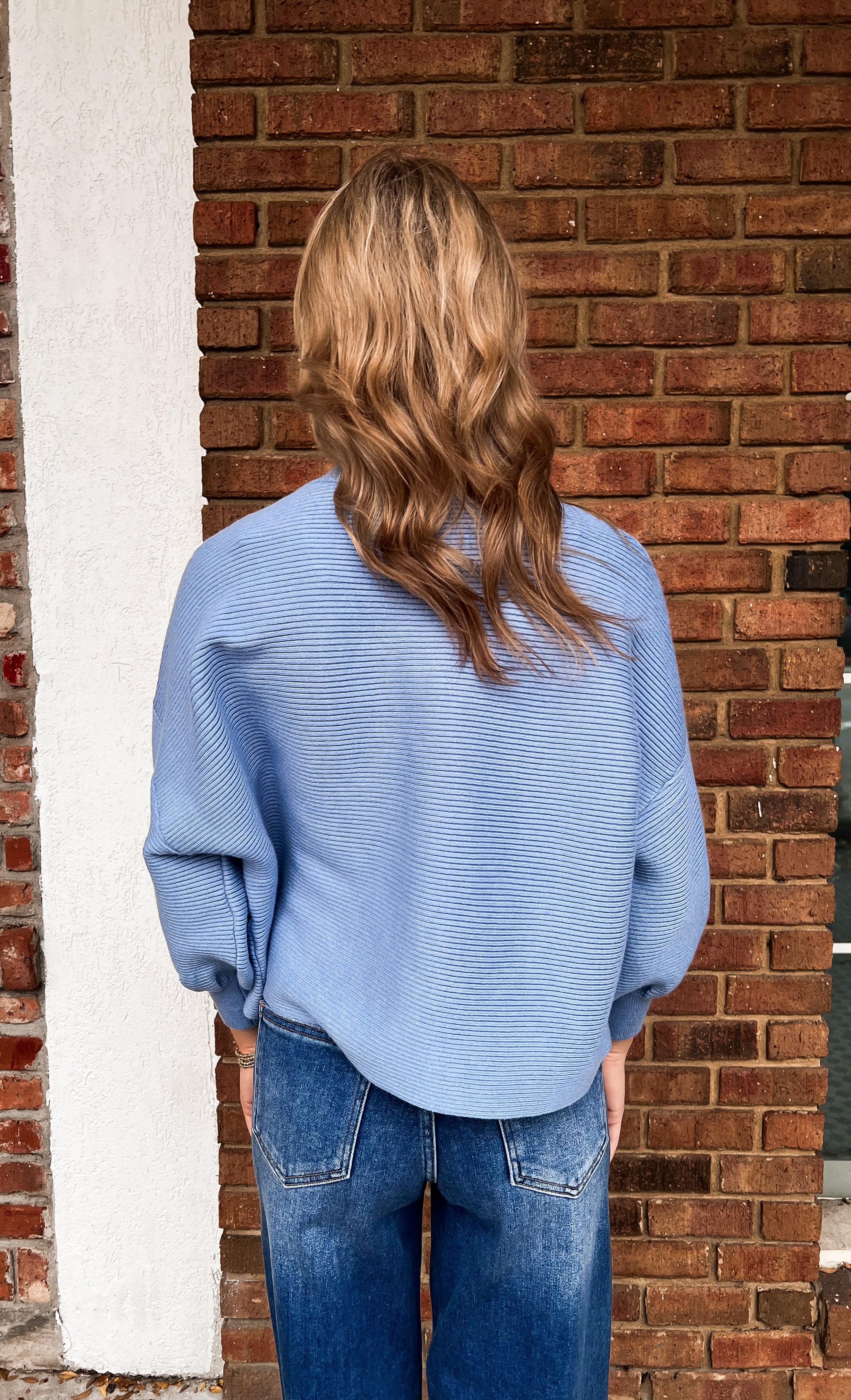 Sara Balloon Sleeve Sweater - Blue
