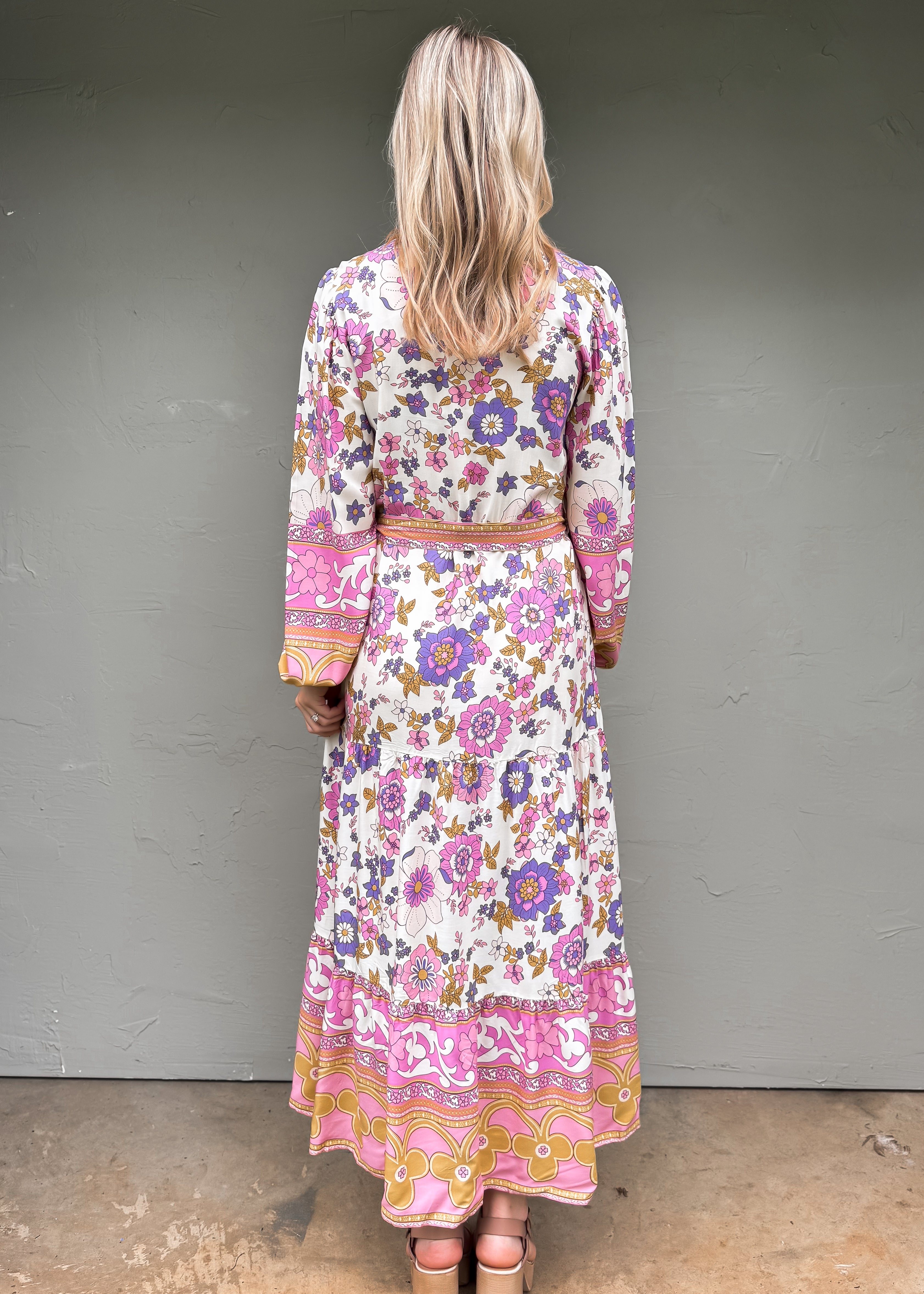 Camellia Floral Maxi Dress, Pink