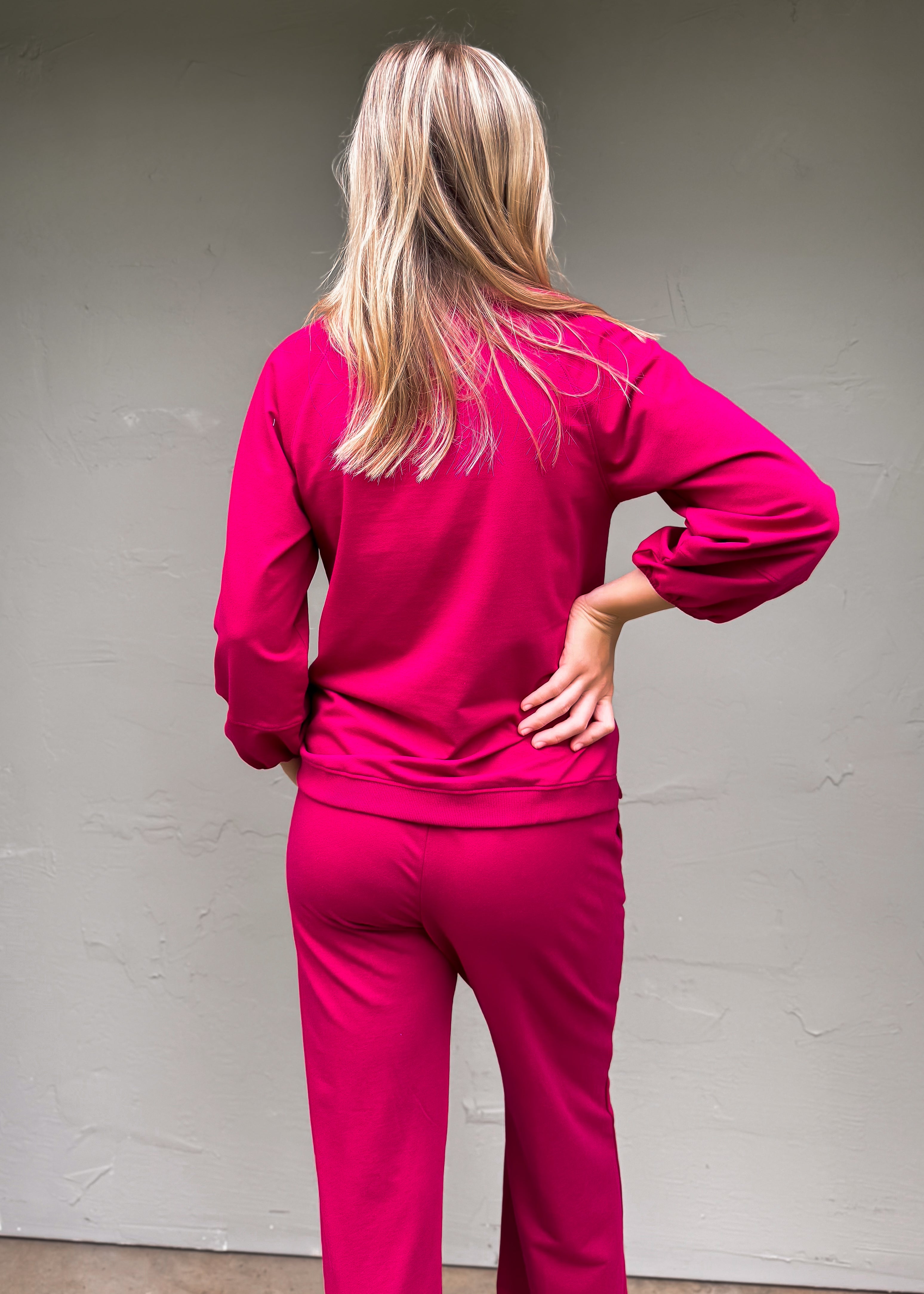 Another Love: Quincy Wide Leg Pants, Ruby Pink