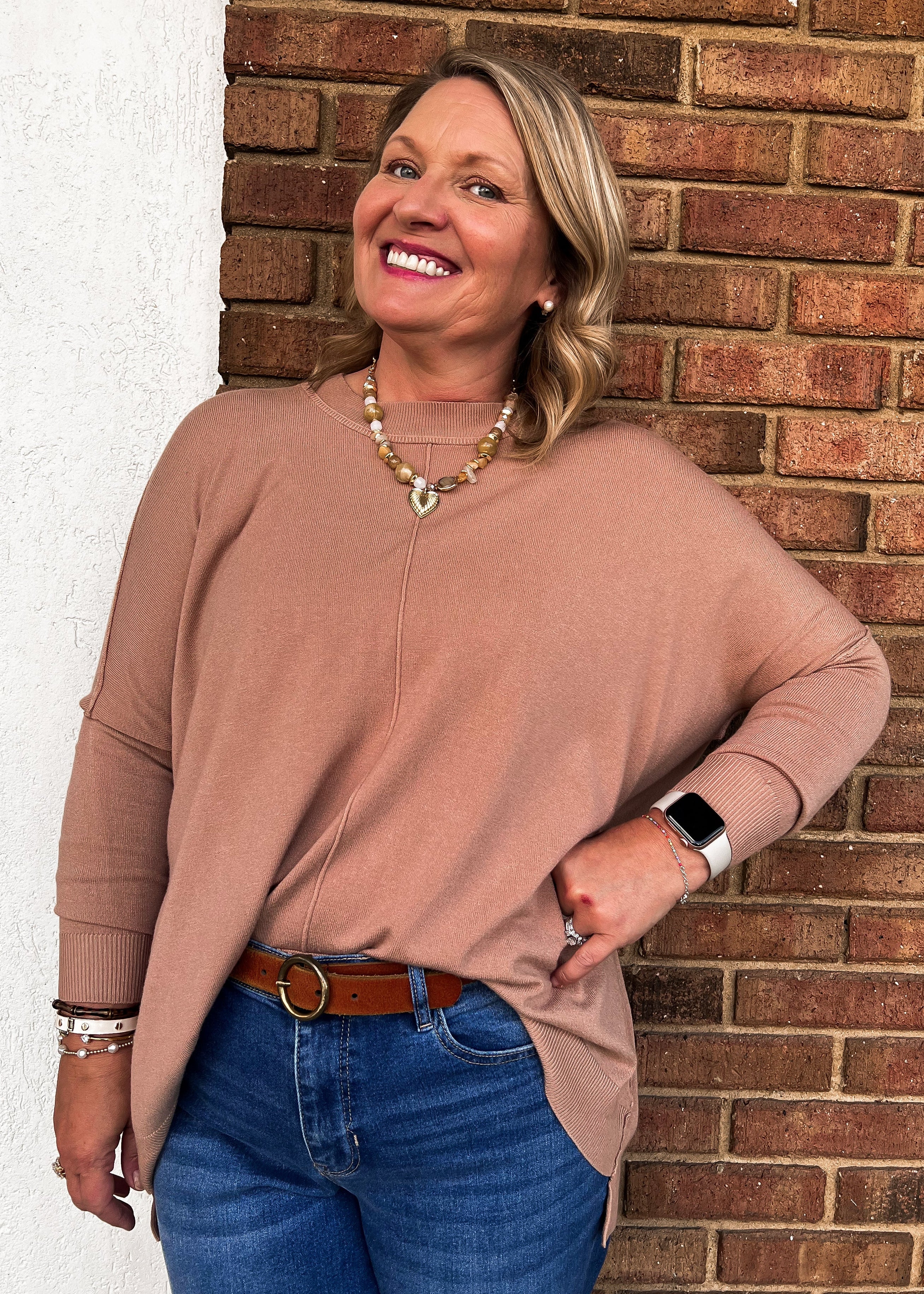 Karlie: Camel Cashmere Blend Sweater