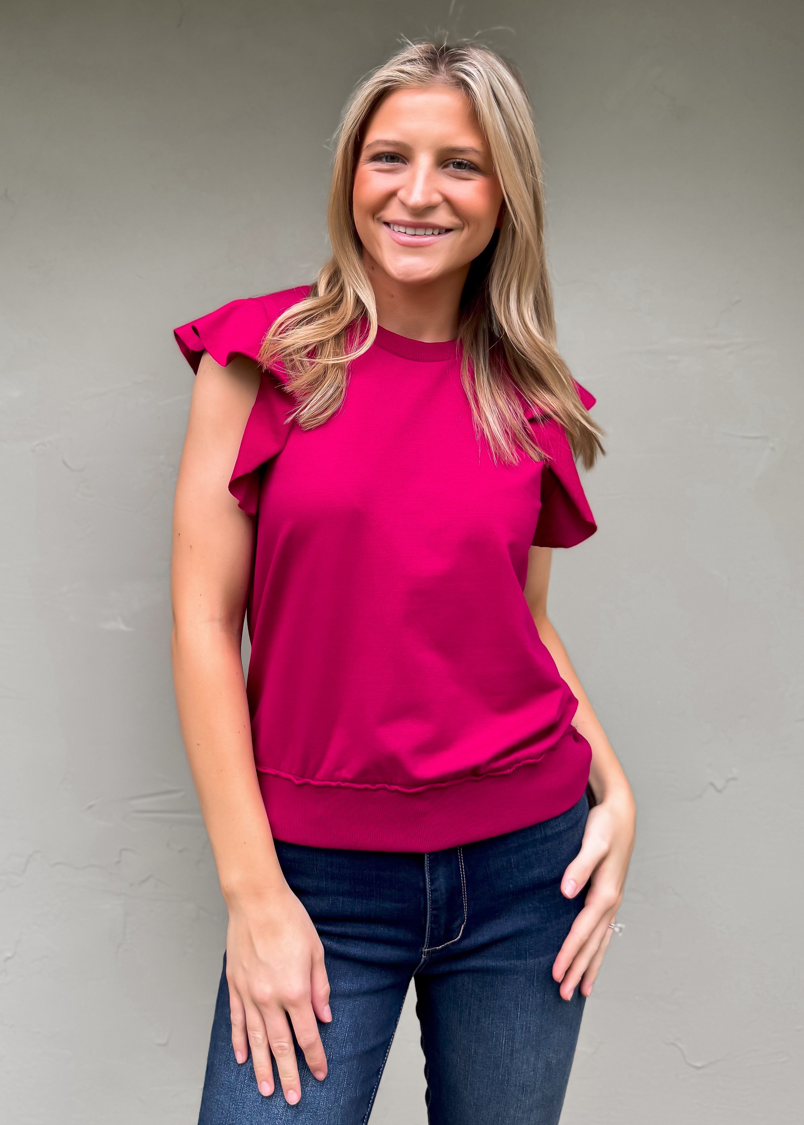 Another Love: Layla Top, Ruby Pink