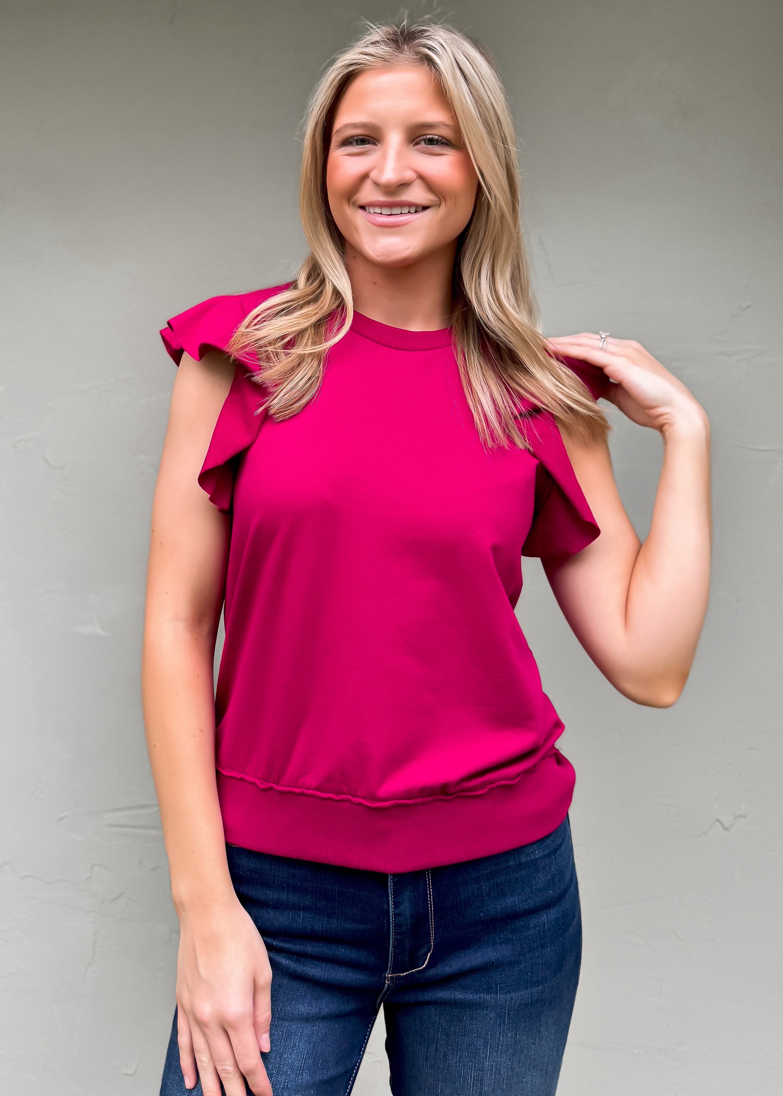 Another Love: Layla Top, Ruby Pink