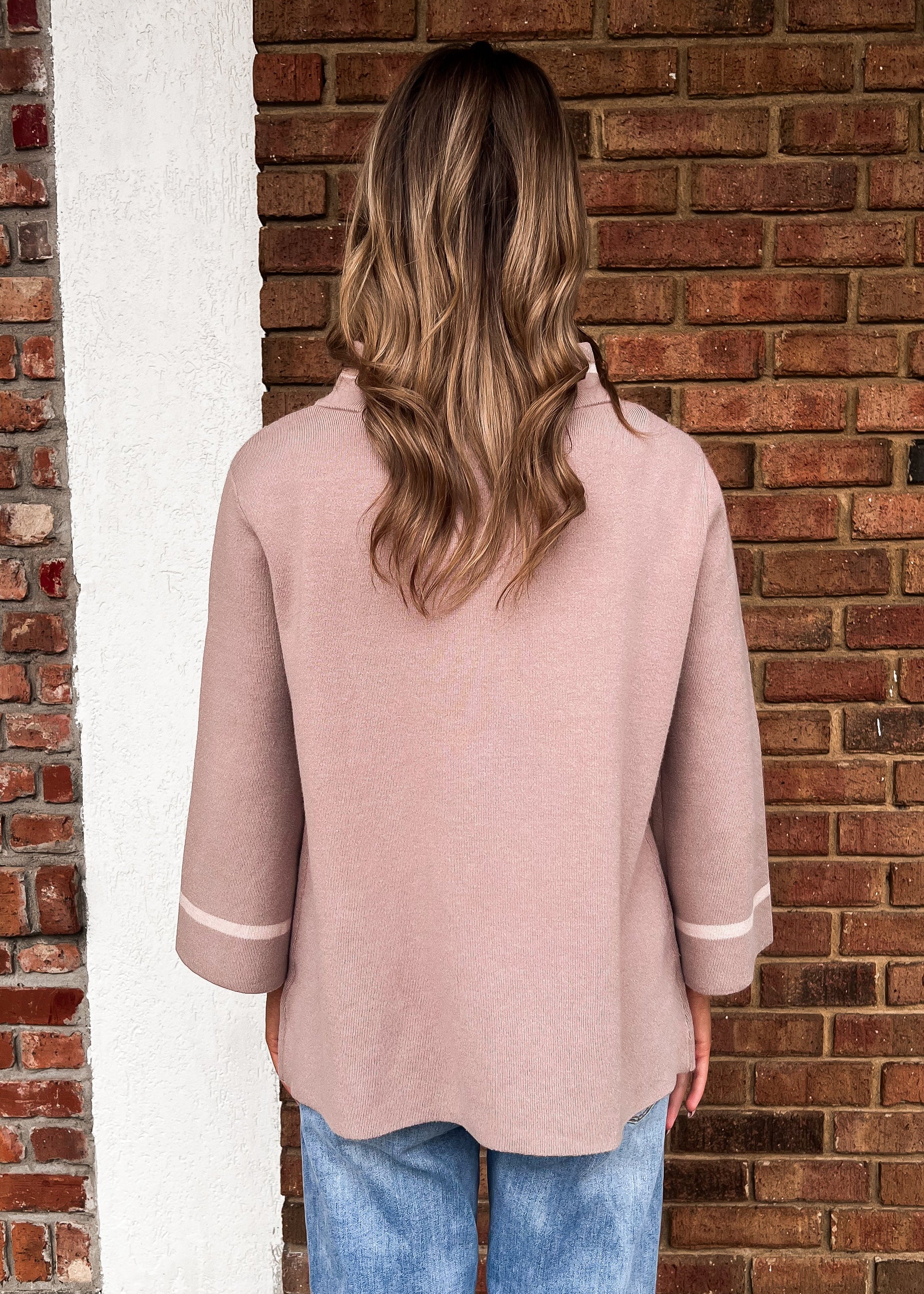 NEW COLOR: Mock Neck Sweater, Taupe