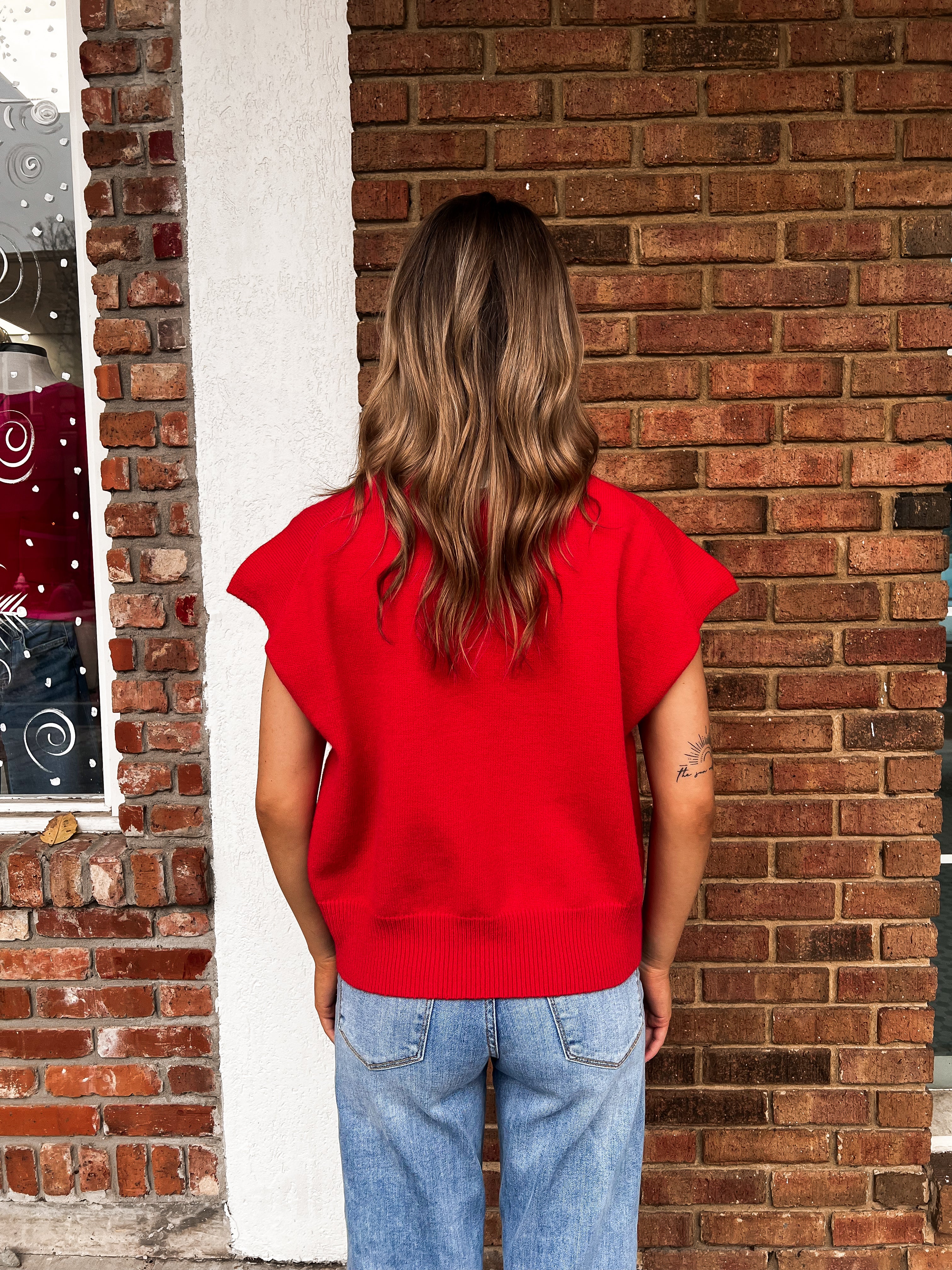 NEW COLOR: Sallie Cap Sleeve Sweater - Red