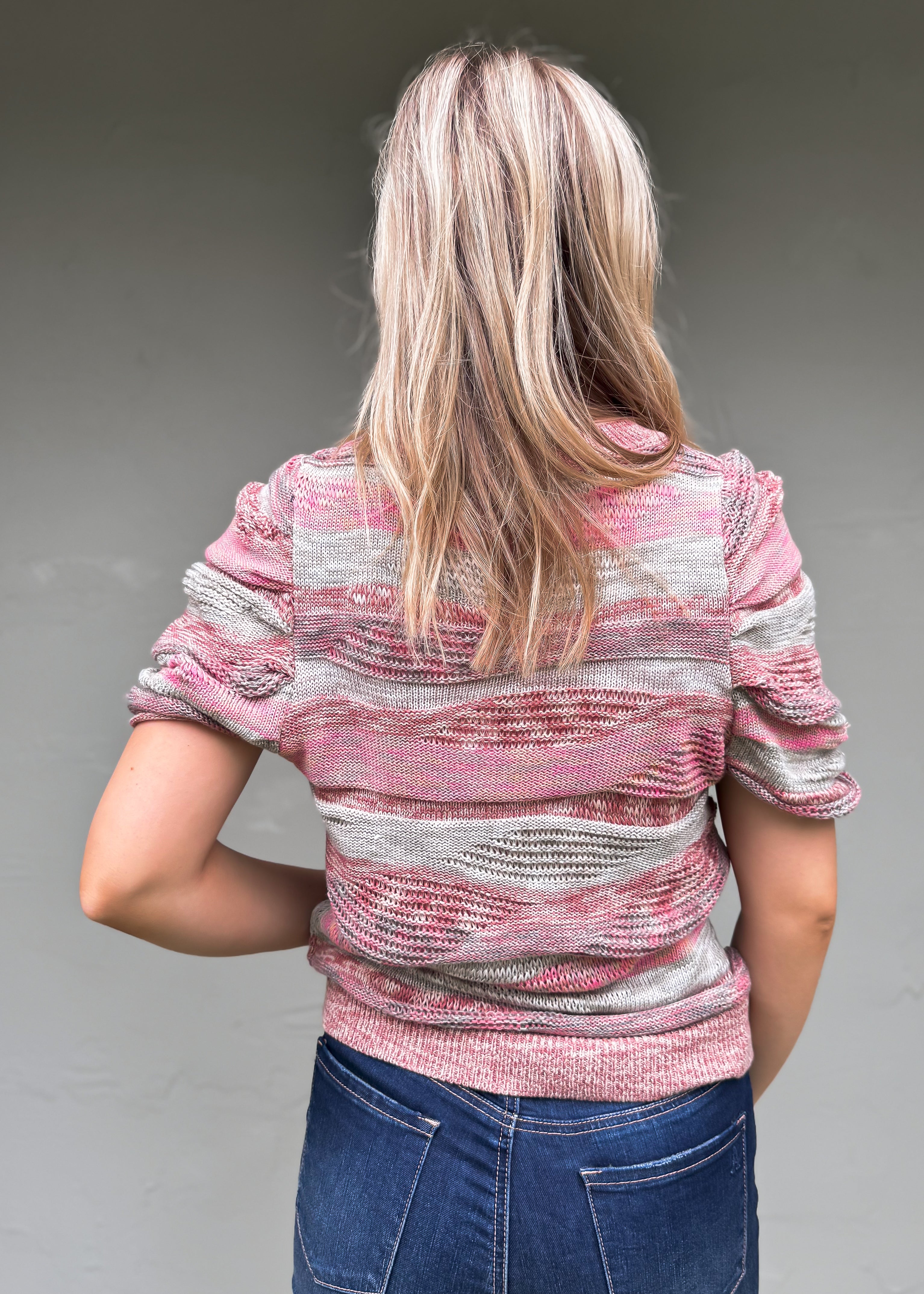 Another Love: Nahla Puff Sleeve Top, Terra Stripes