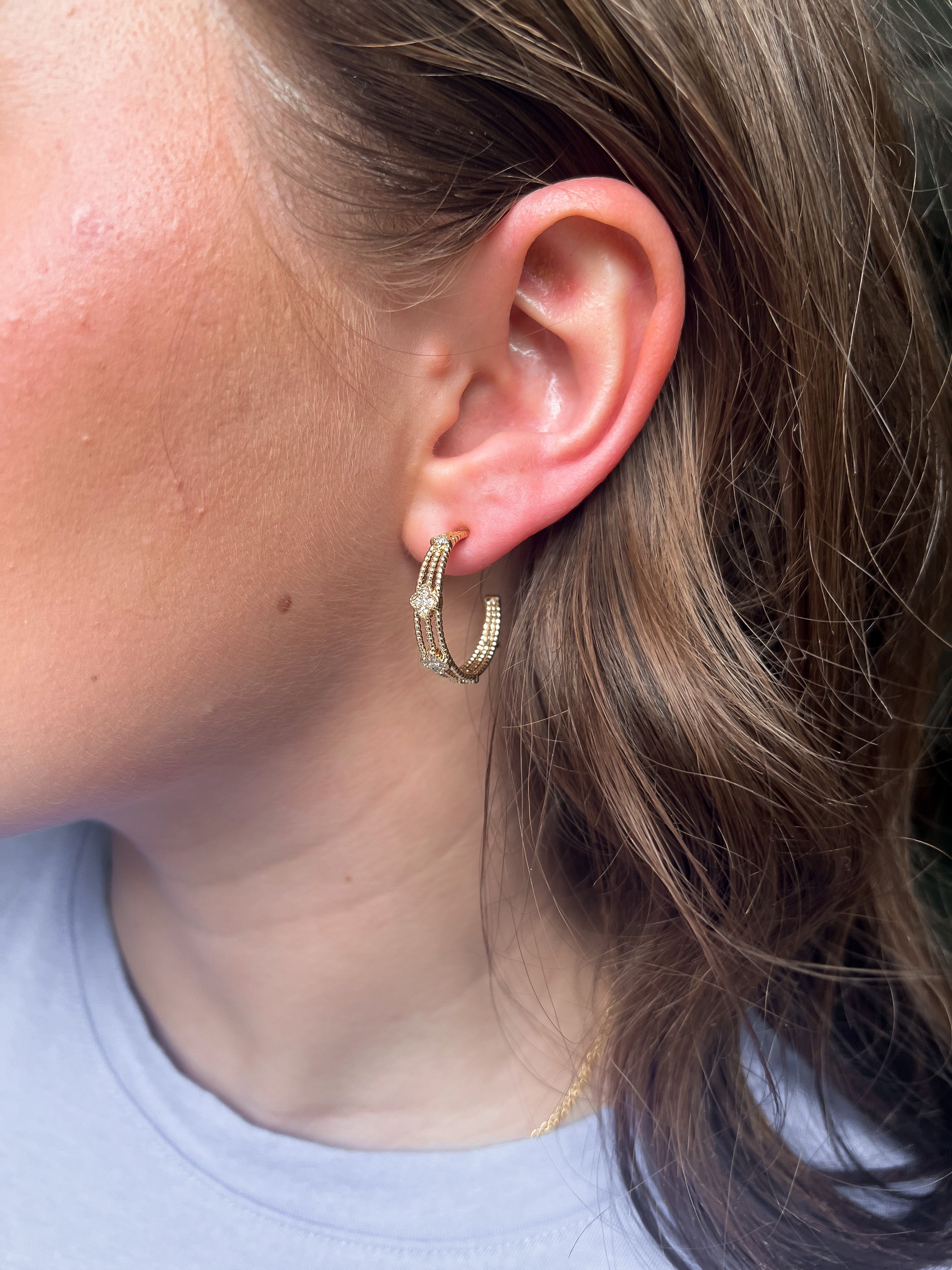 Nora Layered Gold Hoop