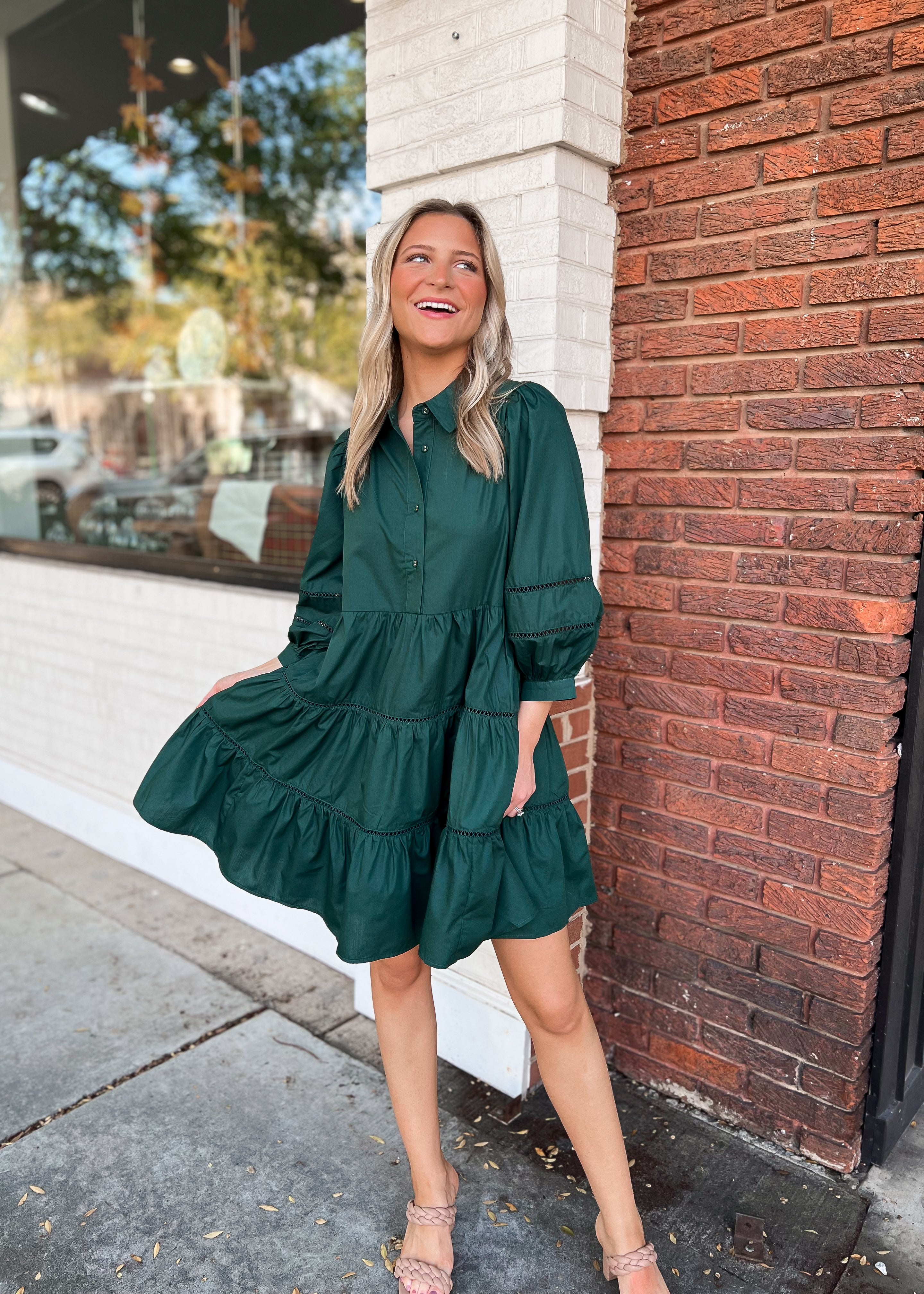 Evergreen Collared Dress