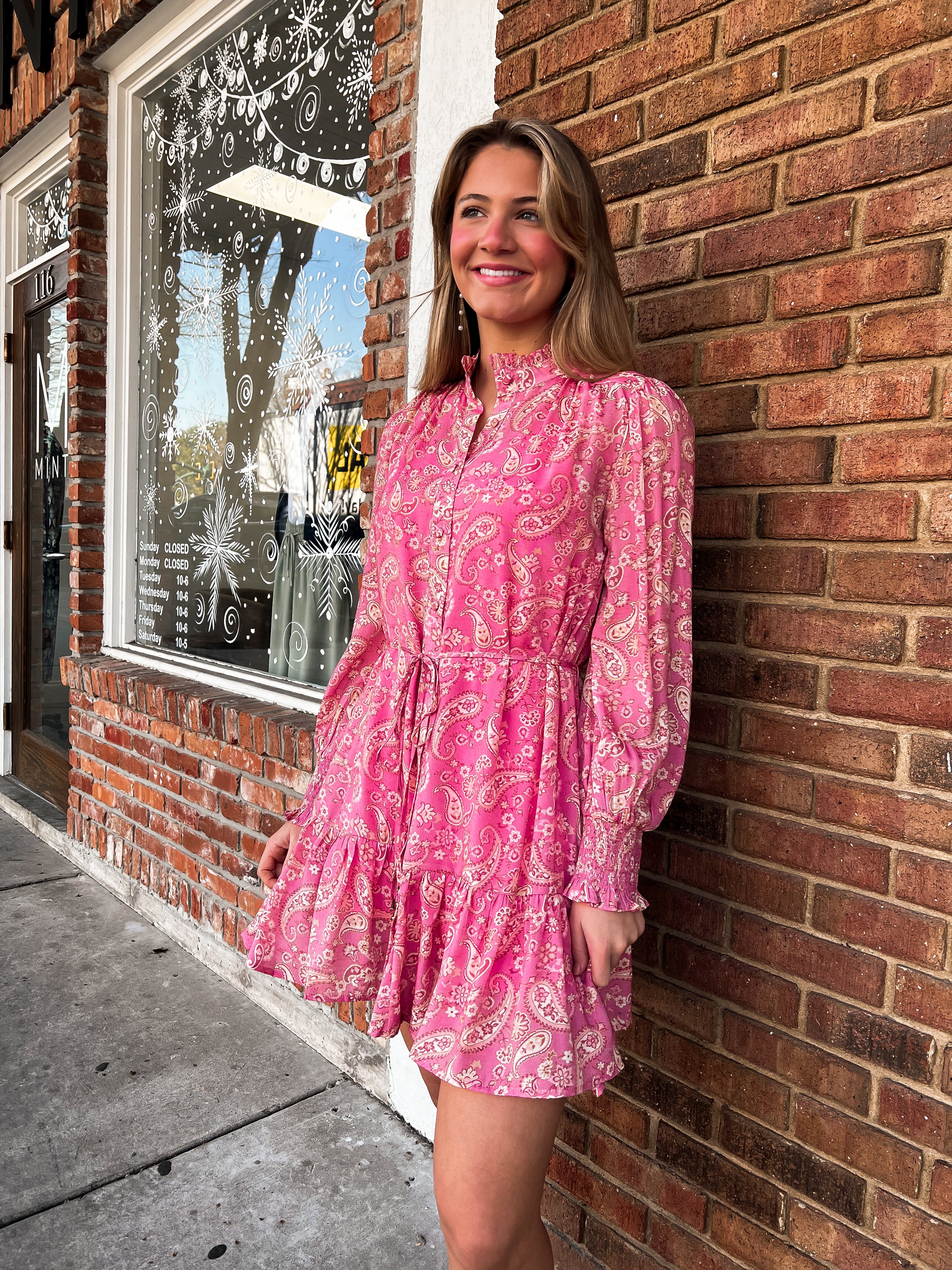 Paisley Tie Waist Dress