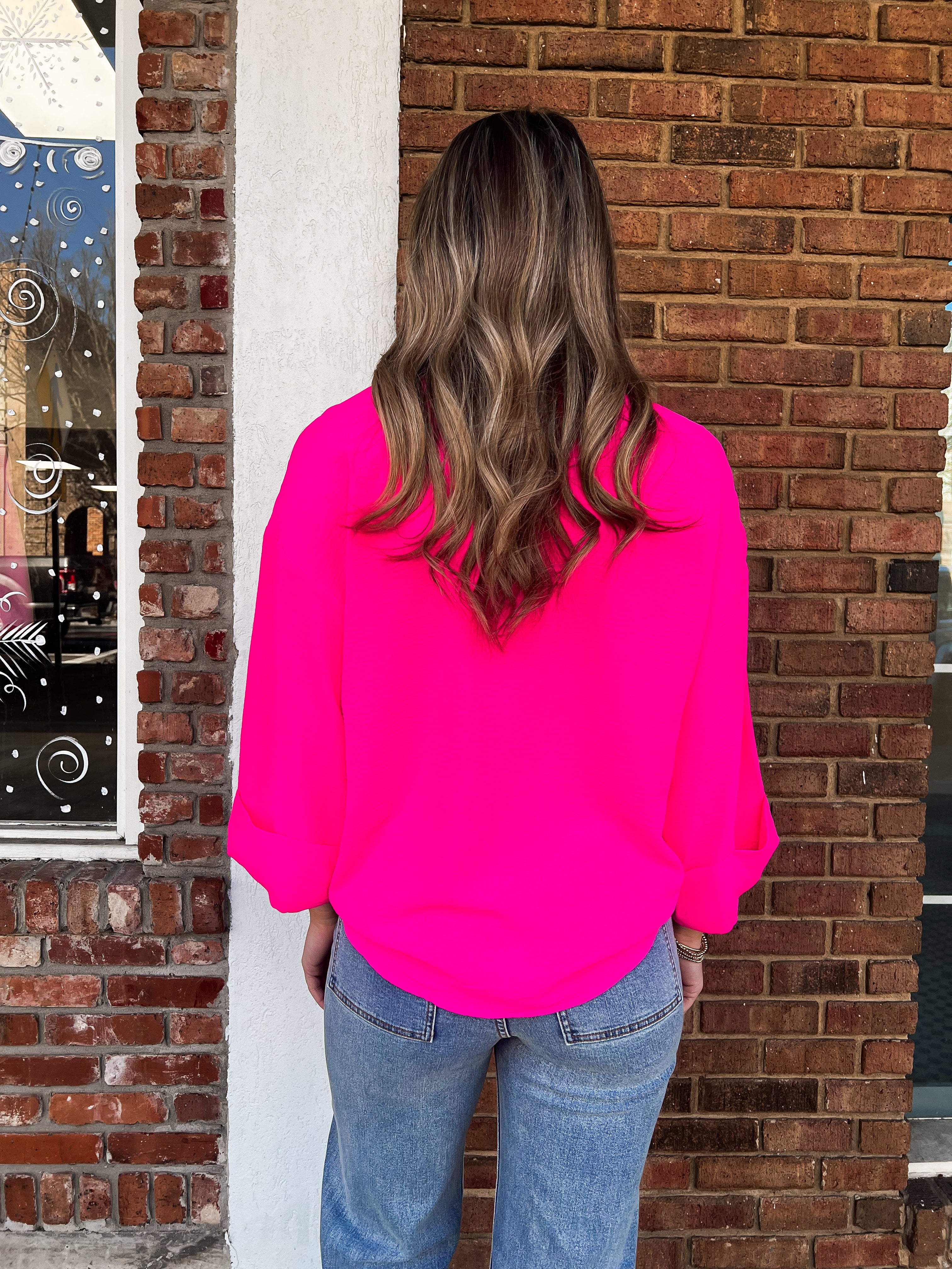 Peri Pink Button Down Top