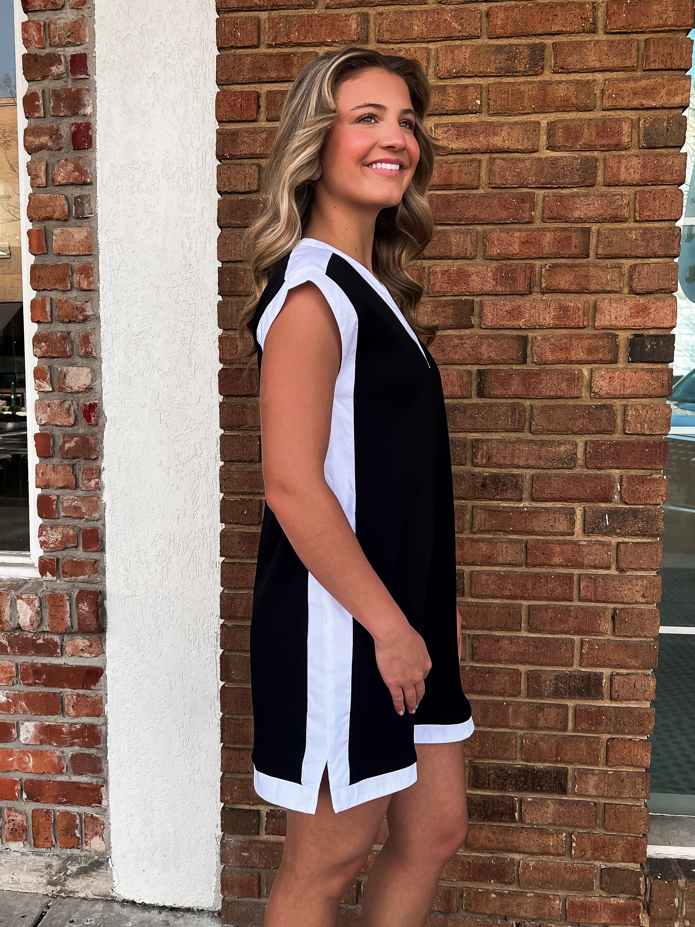 Amber Black and White Dress